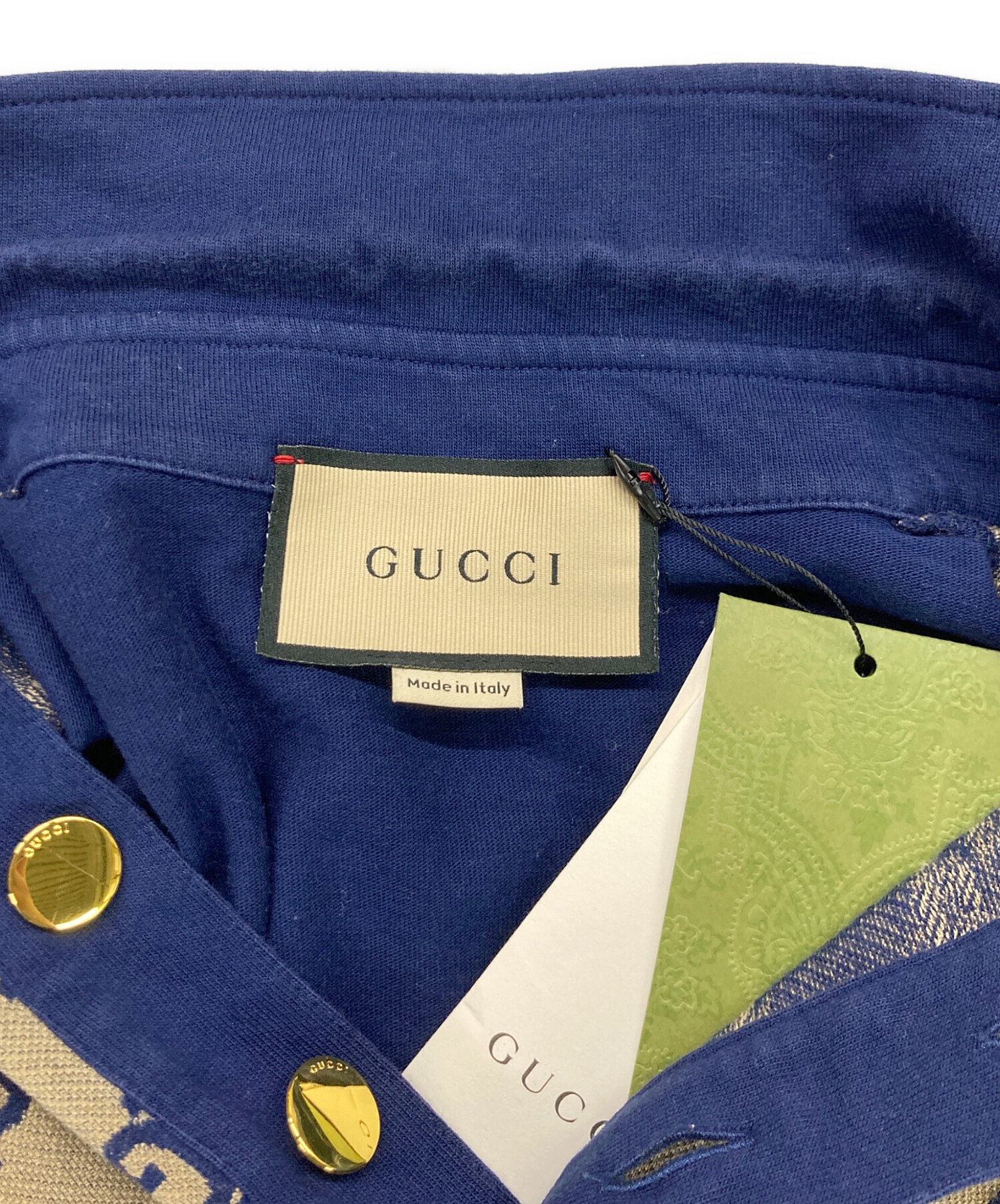 GUCCI GGロゴ ポロシャツ XS マキシ　シルクコットンポロシャツ GUCCI GGロゴ ポロシャツ XS マキシ シルクコットンポロシャツ