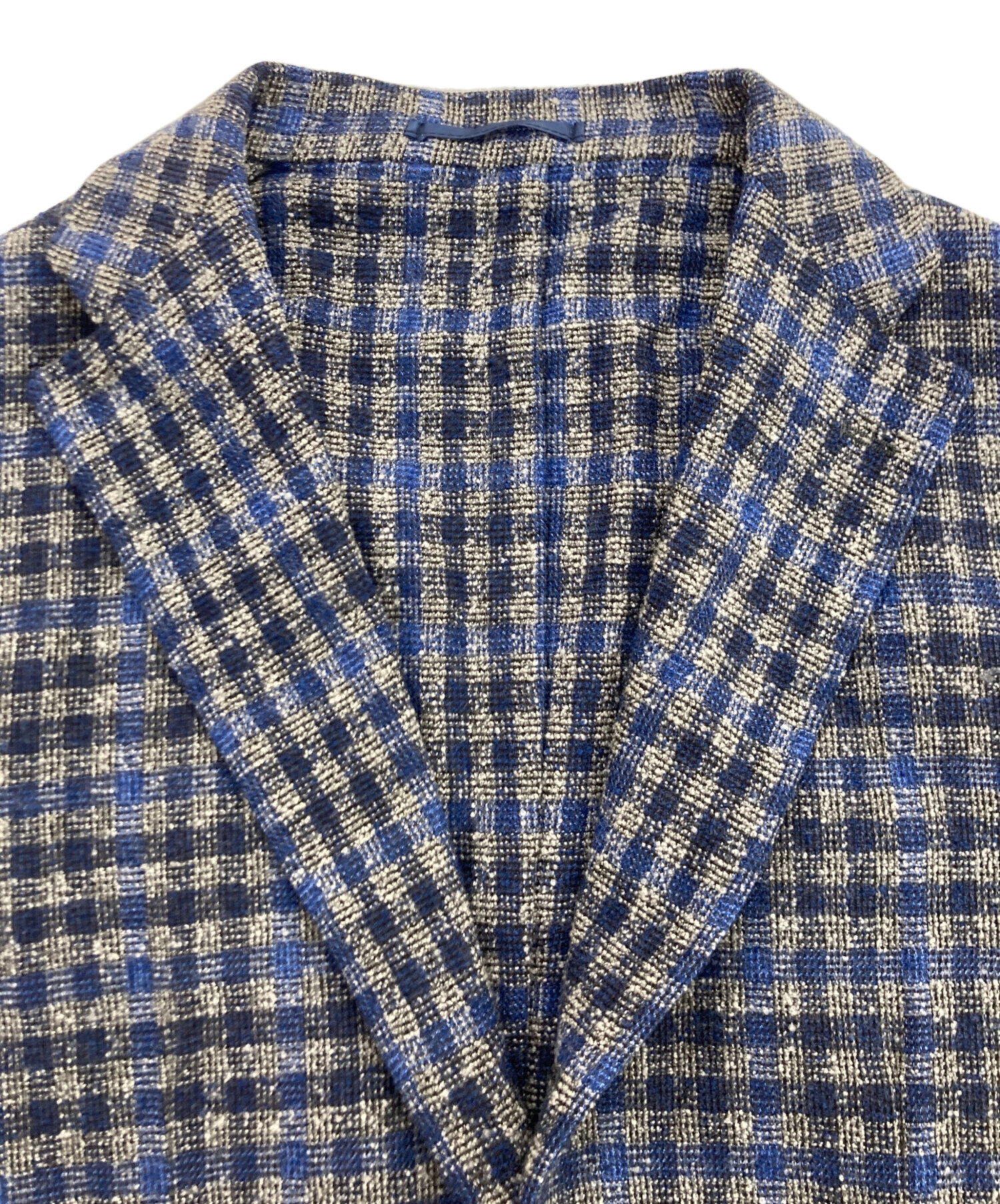 リングジャケットRing Jacket ネービーチェック柄 テーラードジャケット 中古・古着通販】RING JACKET (リングジャケット) カシミヤ混チェック