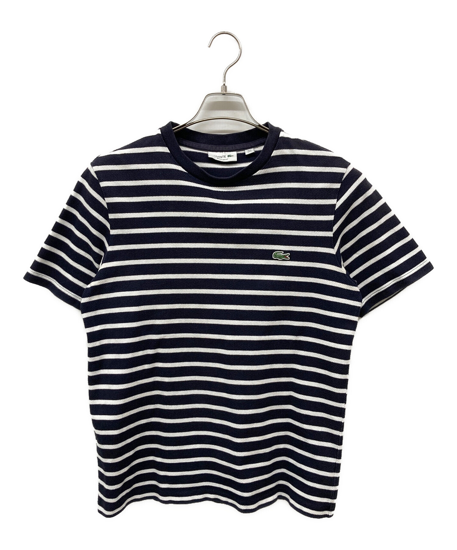 中古・古着通販】LACOSTE (ラコステ) ピケ ボーダー Tシャツ ホワイト 