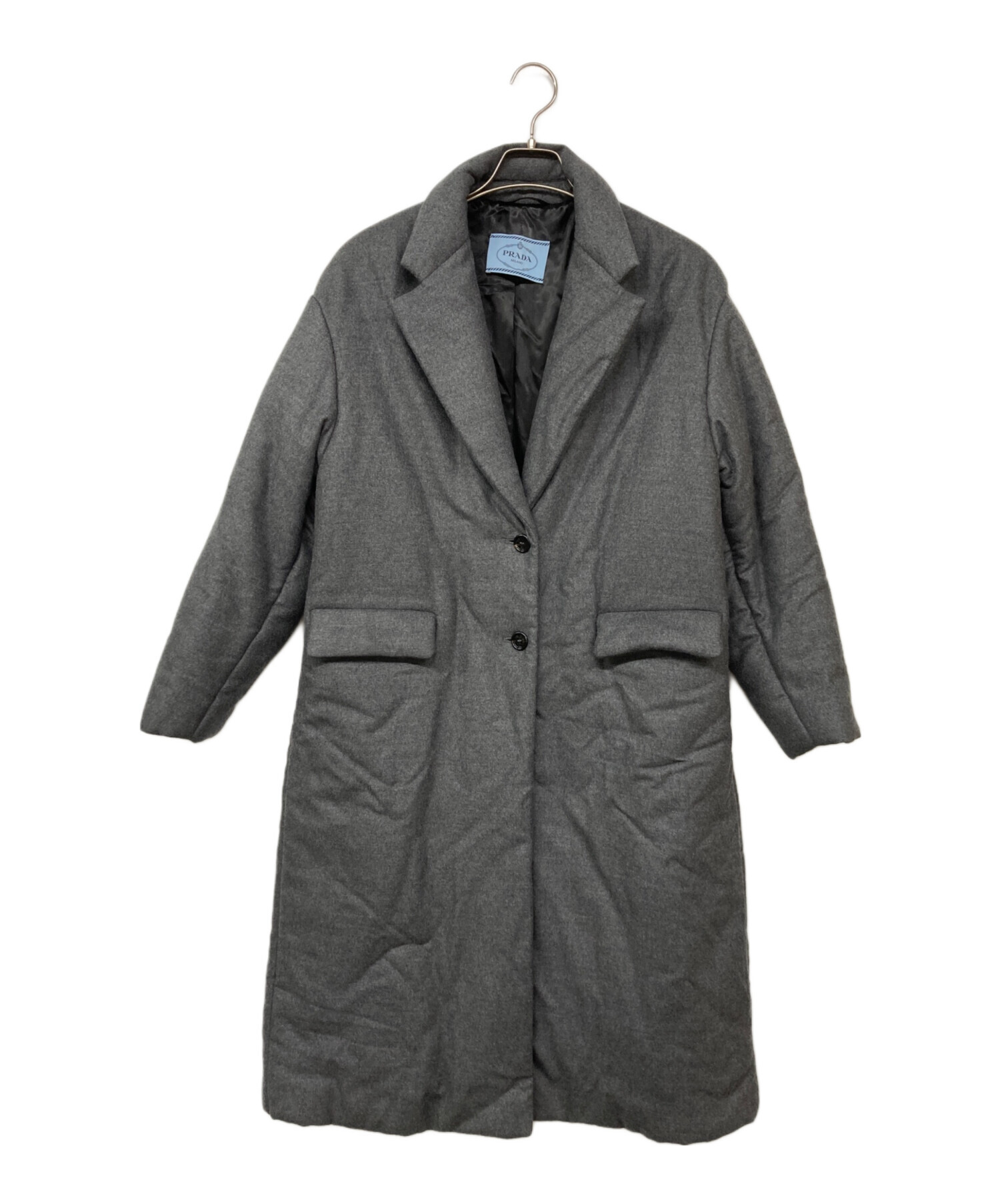 中古・古着通販】PRADA (プラダ) Cashmere Lana Padded Coat グレー