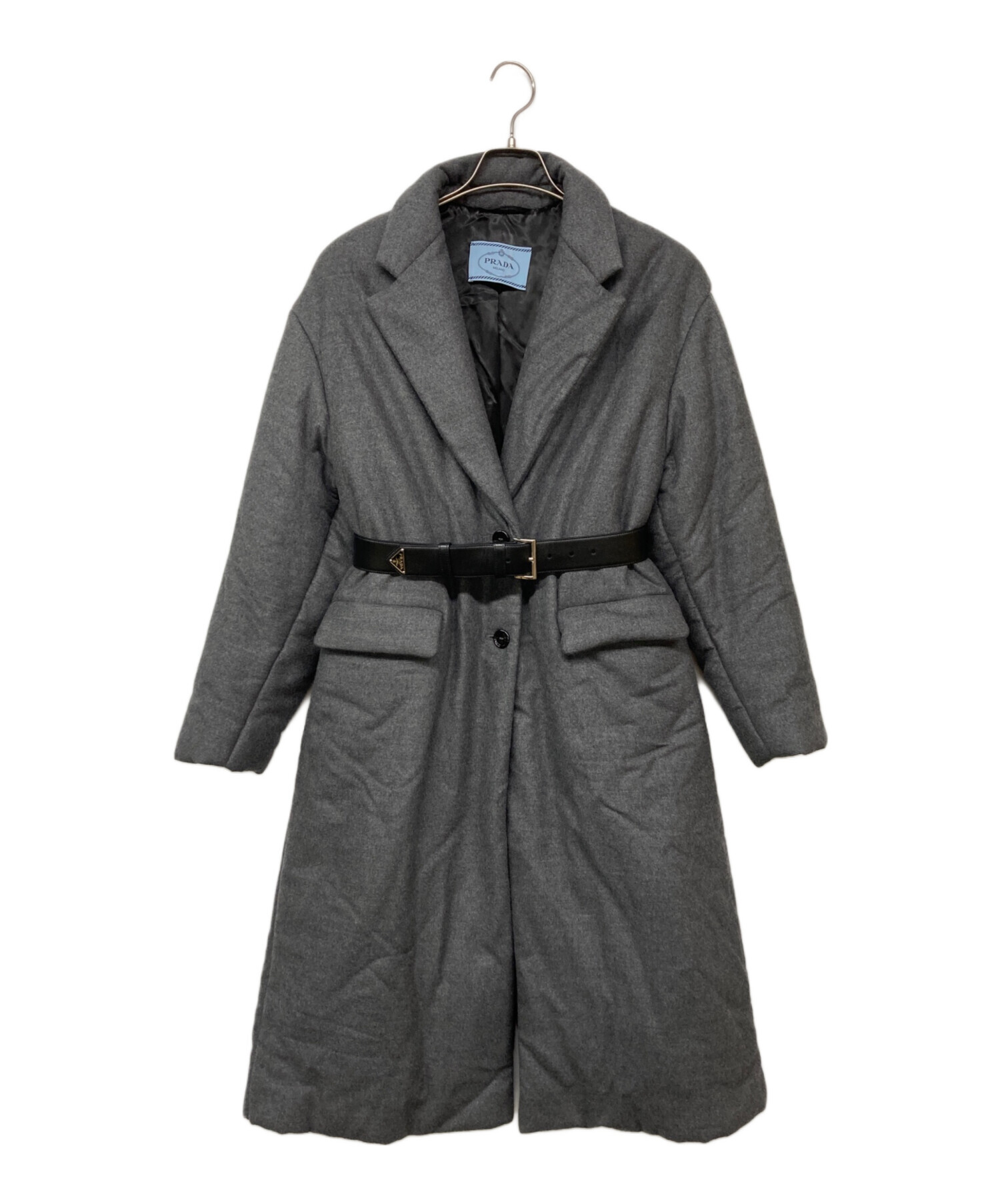 中古・古着通販】PRADA (プラダ) Cashmere Lana Padded Coat グレー