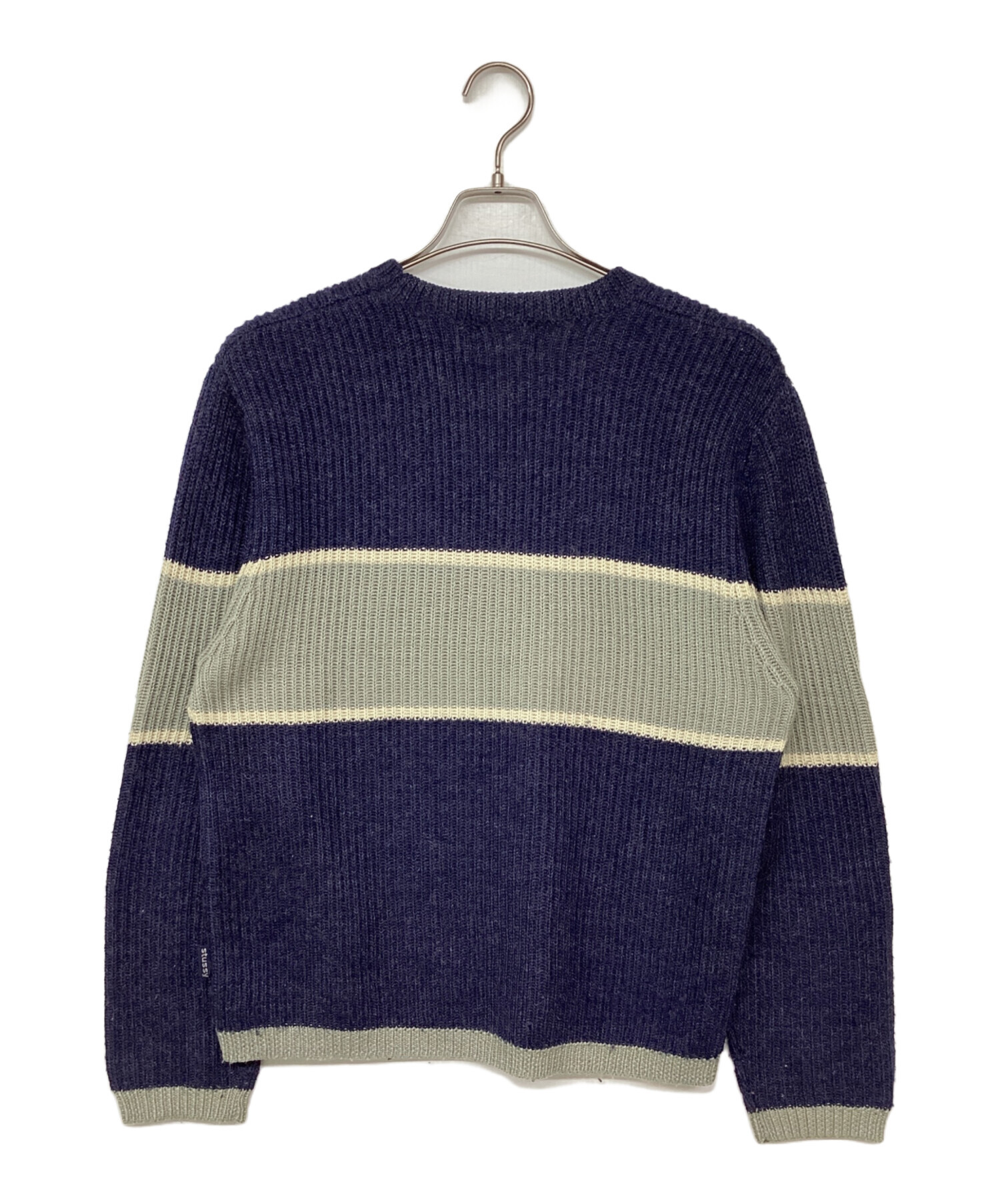 中古・古着通販】stussy (ステューシー) ボーダーニット ネイビー 