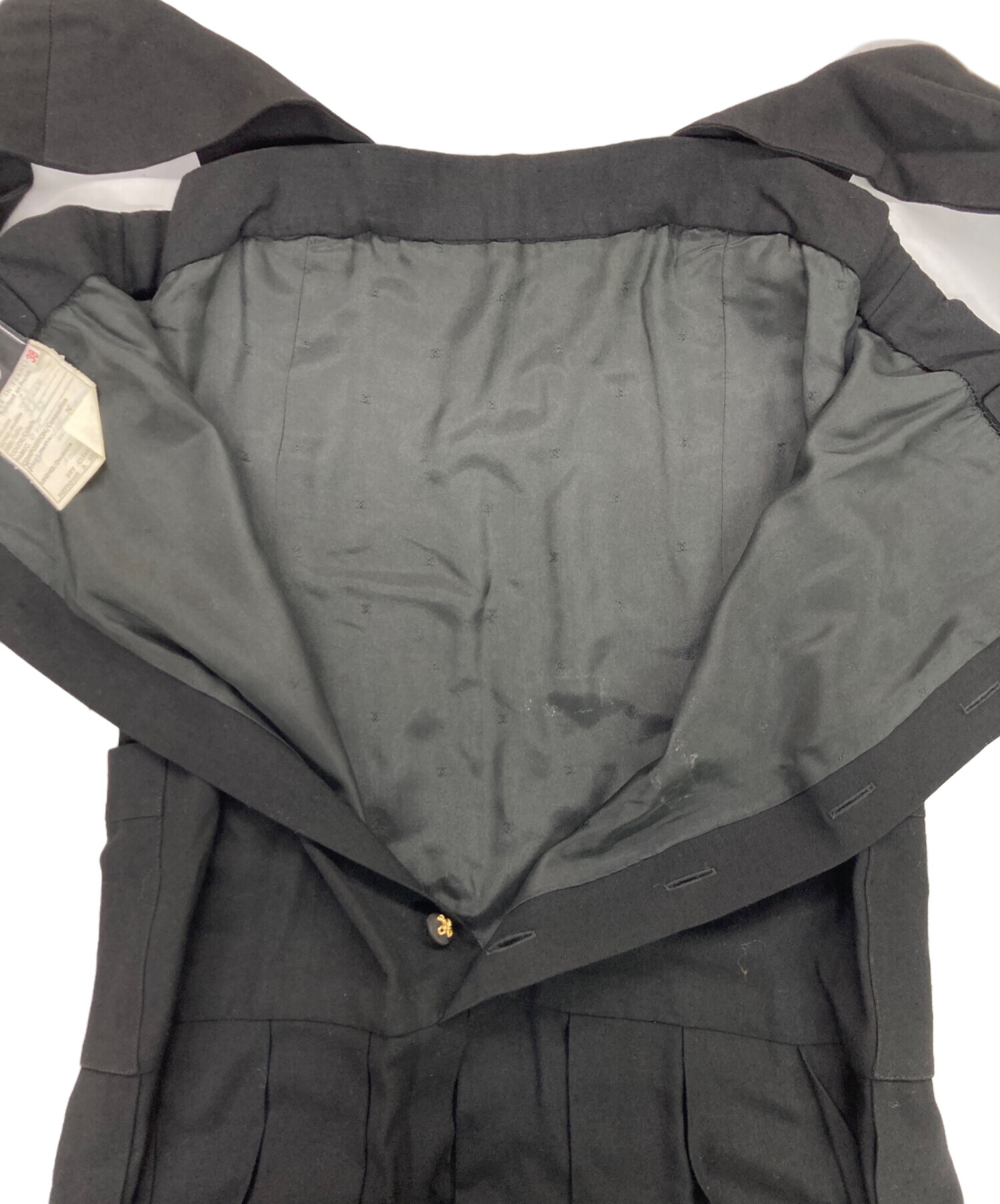 中古・古着通販】CHANEL (シャネル) 金釦ジャンパースカート ブラック 