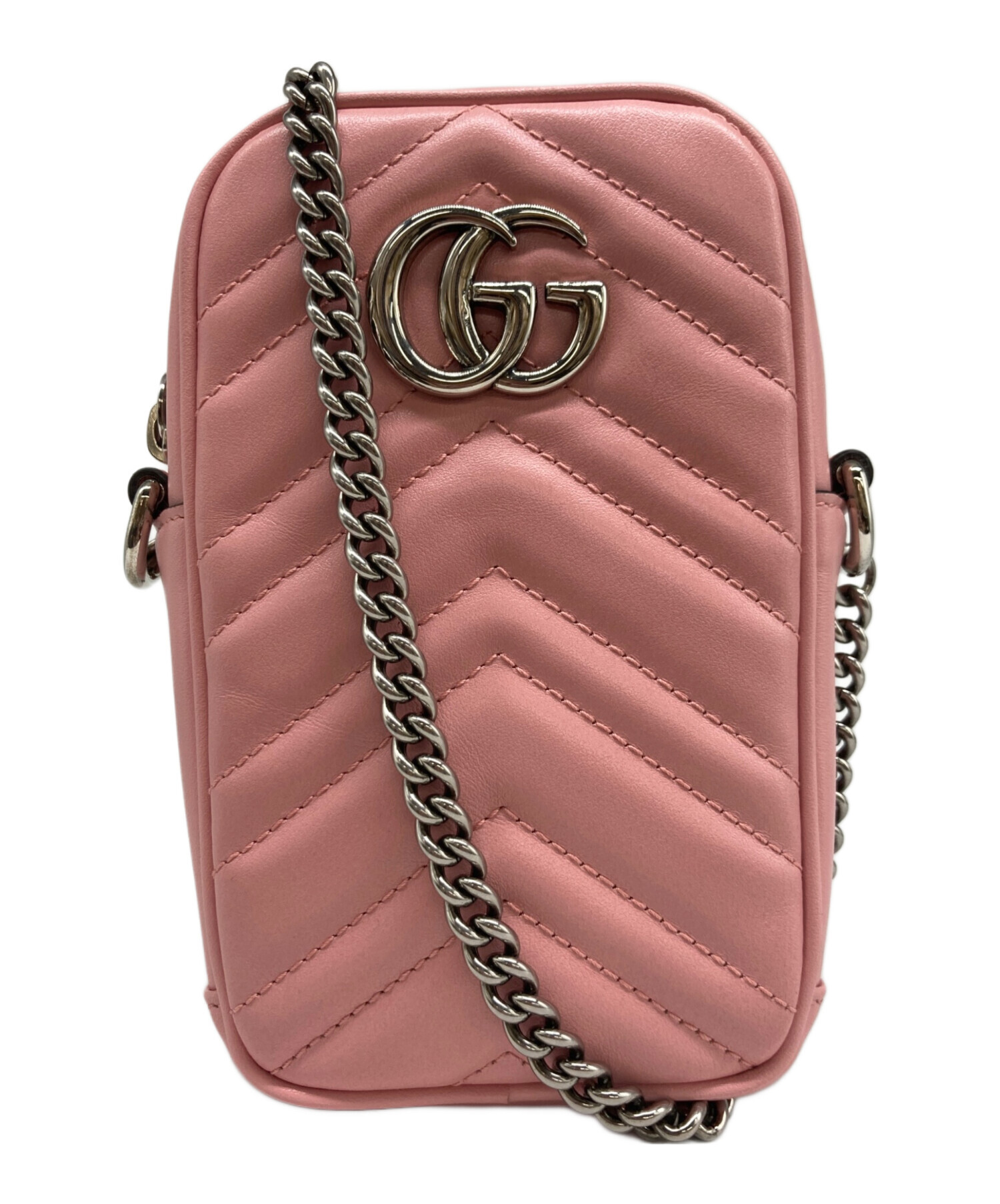 中古・古着通販】GUCCI (グッチ) GGマーモントミニバッグ ピンク 