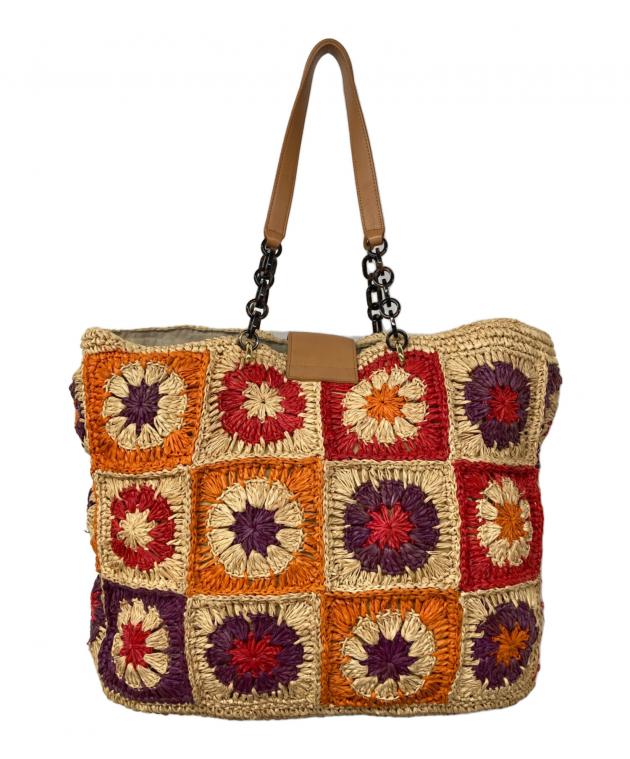 【ほぼ未使用】トリーバーチ　カゴバッグ 中古・古着通販】TORY BURCH (トリーバーチ) カゴバッグ ベージュ