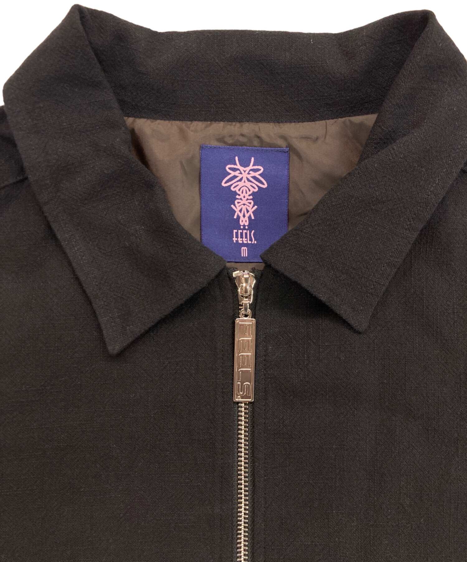 中古・古着通販】FEELS (フィールズ) LINEN ZIP UP BLOUSON ネイビー