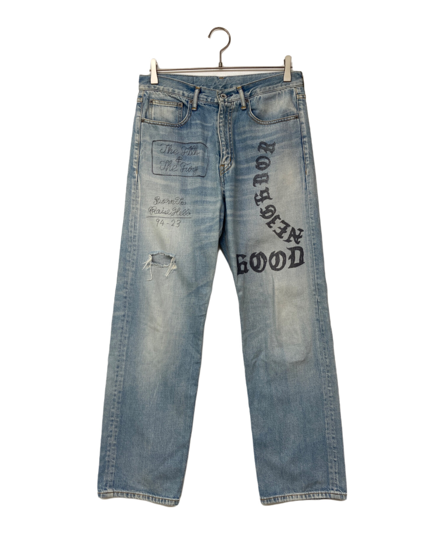 NEIGHBORHOOD (ネイバーフッド) FADE DENIM PANTS インディゴ サイズ:S 