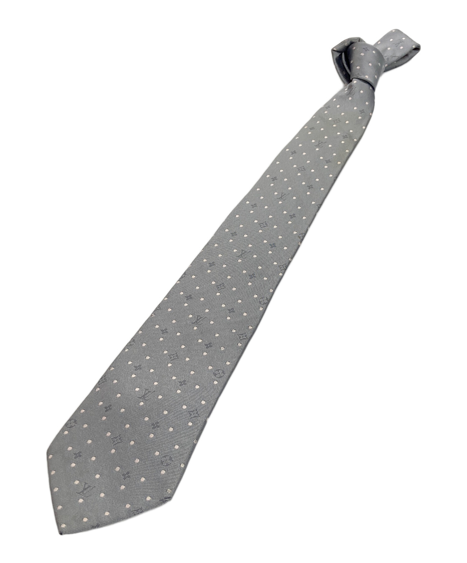 ルイ・ヴィトンLOUIS VUIUON シルバー ネクタイ 中古・古着通販】LOUIS VUITTON (ルイ ヴィトン) シルクドットネクタイ