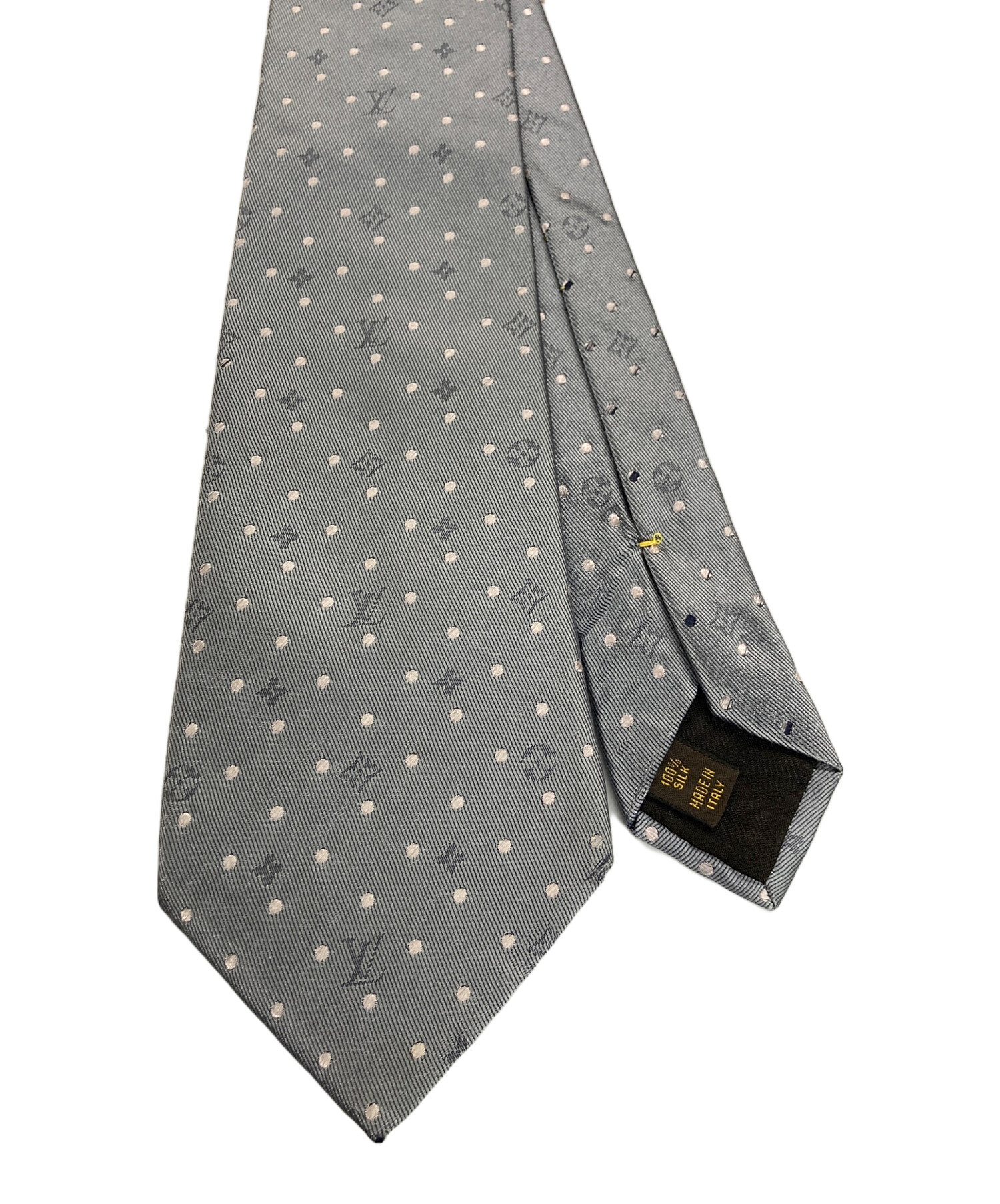LOUIS VUITTON グレー ドット柄 ネクタイ 中古・古着通販】LOUIS VUITTON (ルイ ヴィトン) シルクドットネクタイ