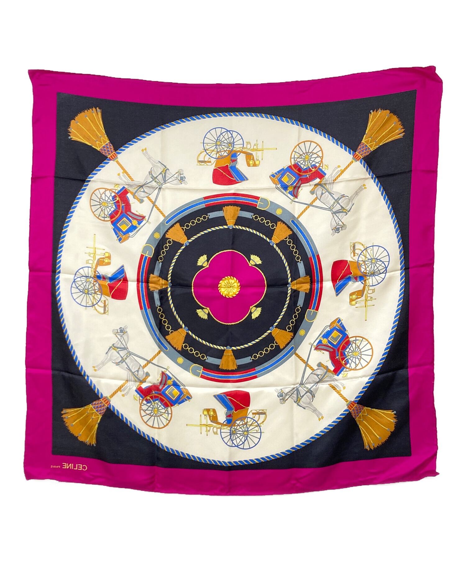 中古・古着通販】CELINE (セリーヌ) シルクスカーフ ピンク｜ブランド