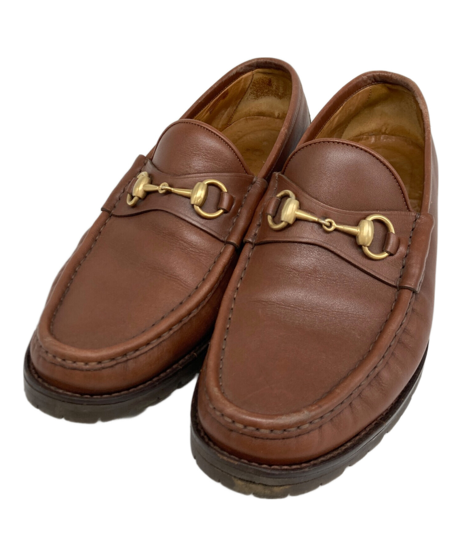 中古・古着通販】GUCCI (グッチ) ビットローファー ブラウン サイズ:43