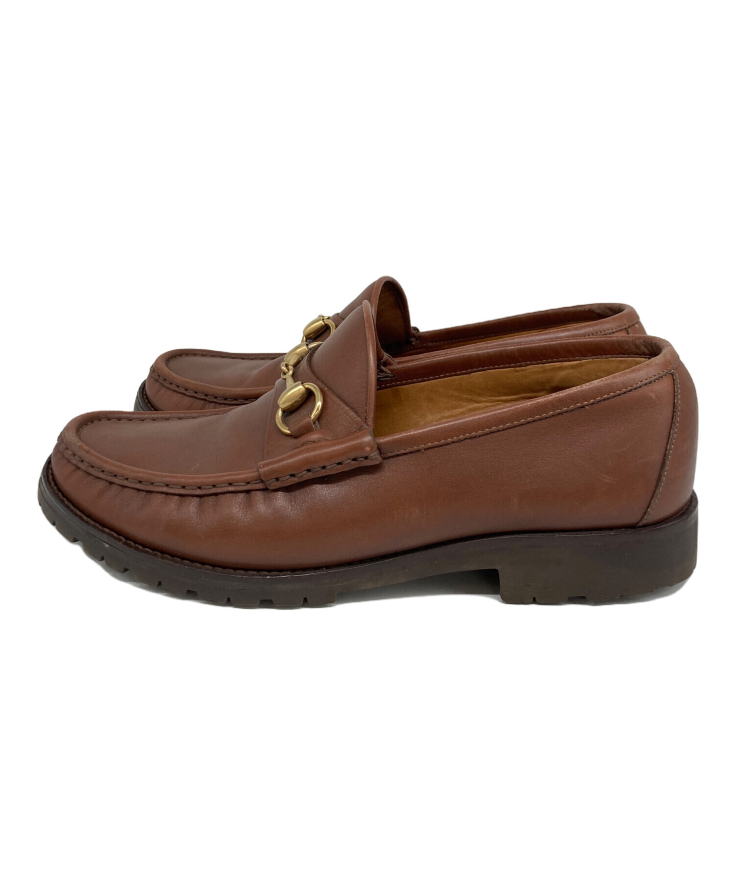 中古・古着通販】GUCCI (グッチ) ビットローファー ブラウン サイズ:43