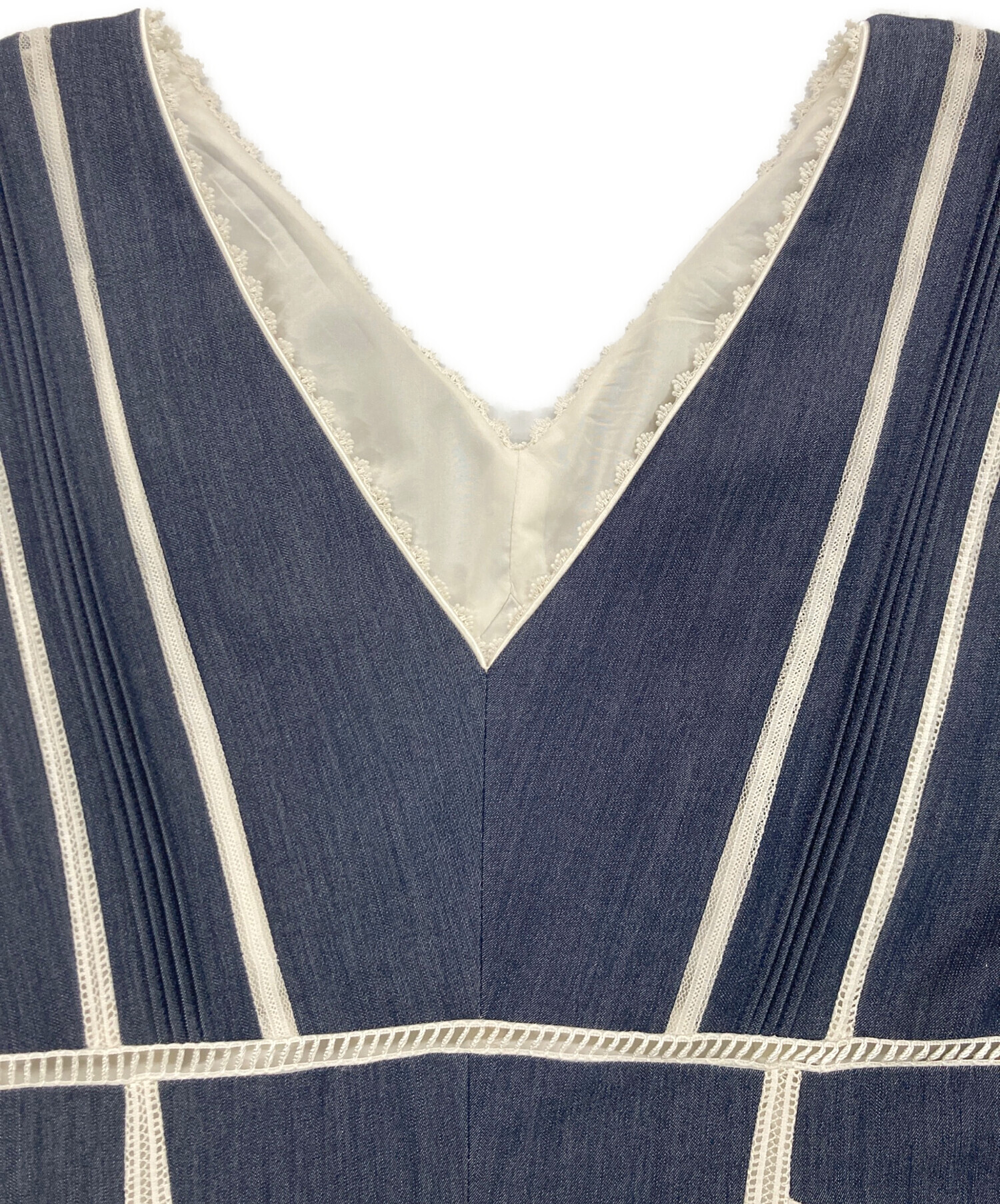 中古・古着通販】HER LIP TO (ハーリップトゥ) Lace Trimmed Chambray