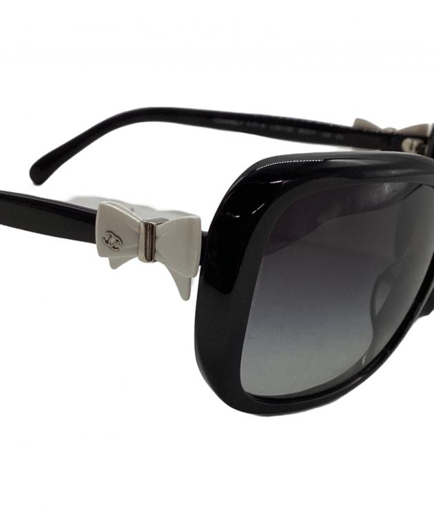 CHANEL シャネル サングラス リボン ココマーク ブラック 黒 ケース付 中古・古着通販】CHANEL (シャネル) ココマークリボンサングラス