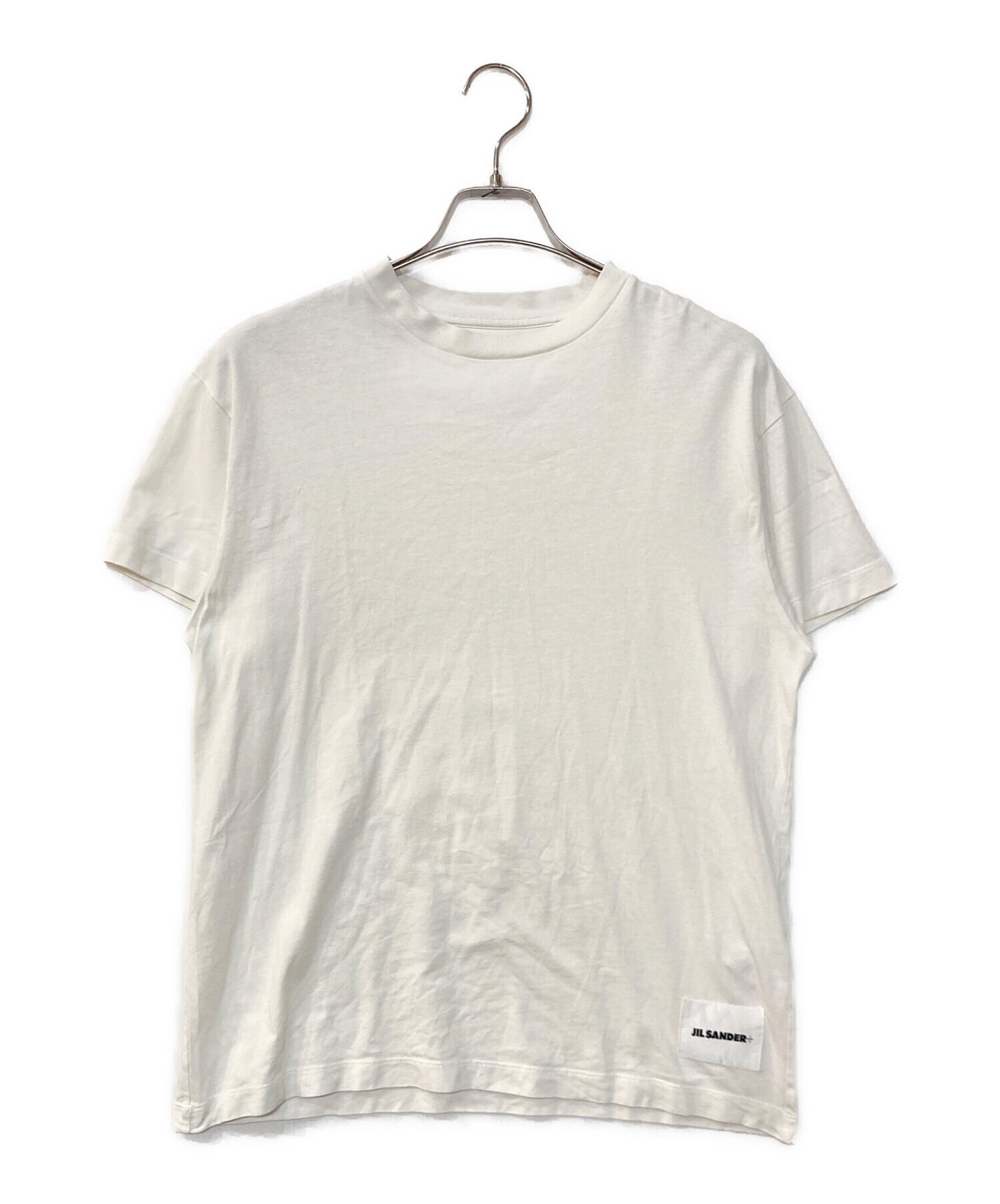 美品✨JIL SANDER 半袖ニット 白 クルーネック 総柄 XS 中古・古着通販】JIL SANDER (ジルサンダー) クルーネックロゴTee