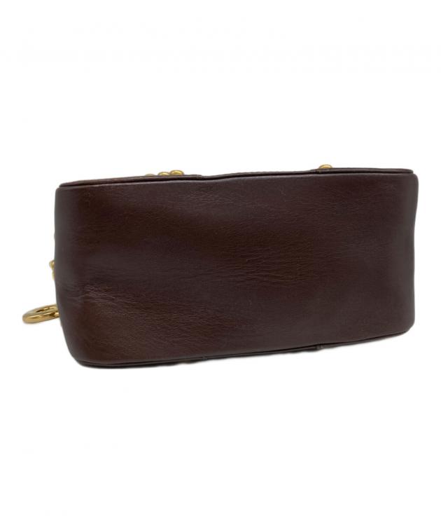 セリーヌ　ブラウンレザー スタッズ付きリード 中古・古着通販】CELINE (セリーヌ) スタッズハンドバッグ ブラウン