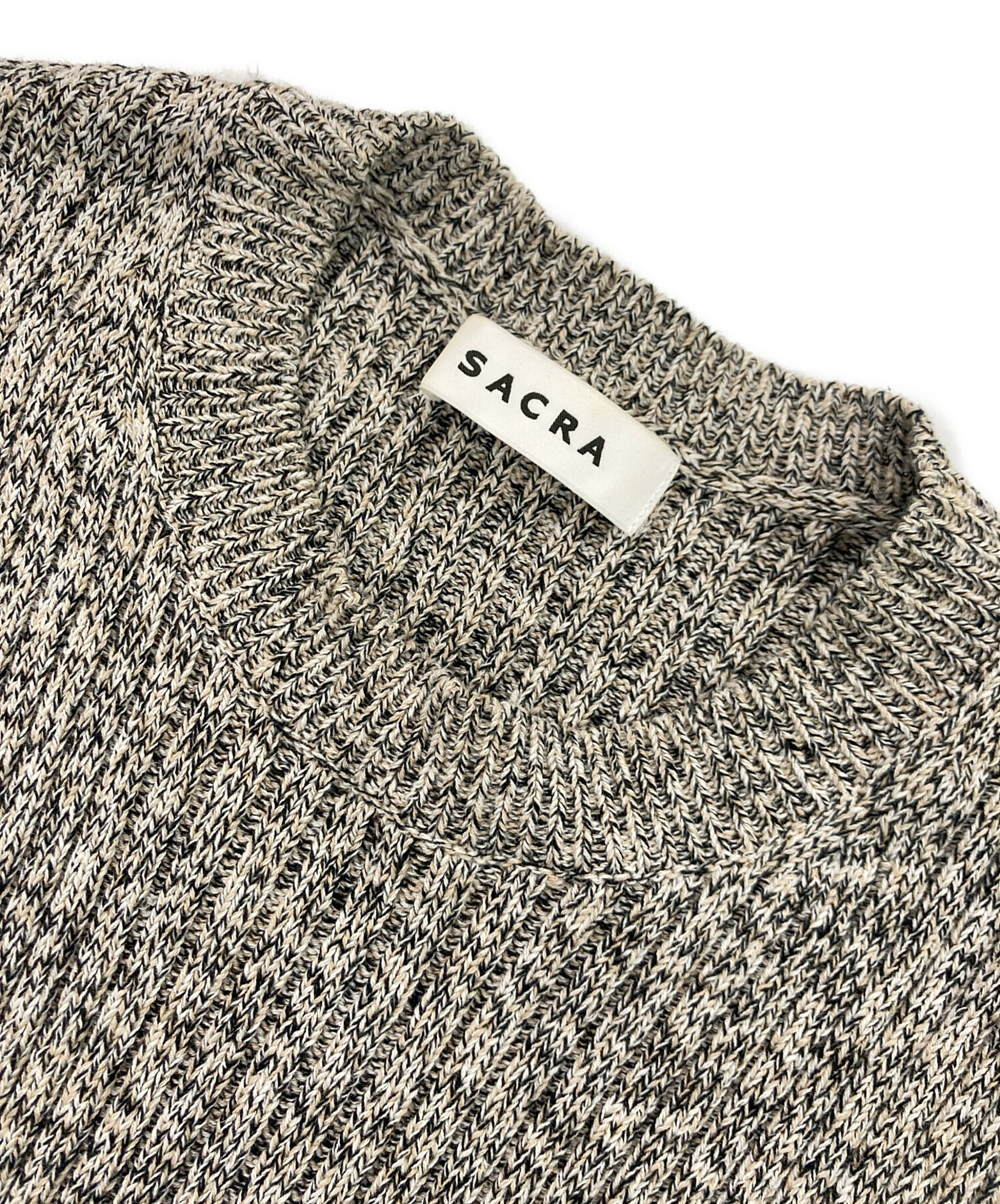 中古・古着通販】SACRA (サクラ) コットンリネンメランジリブトップ