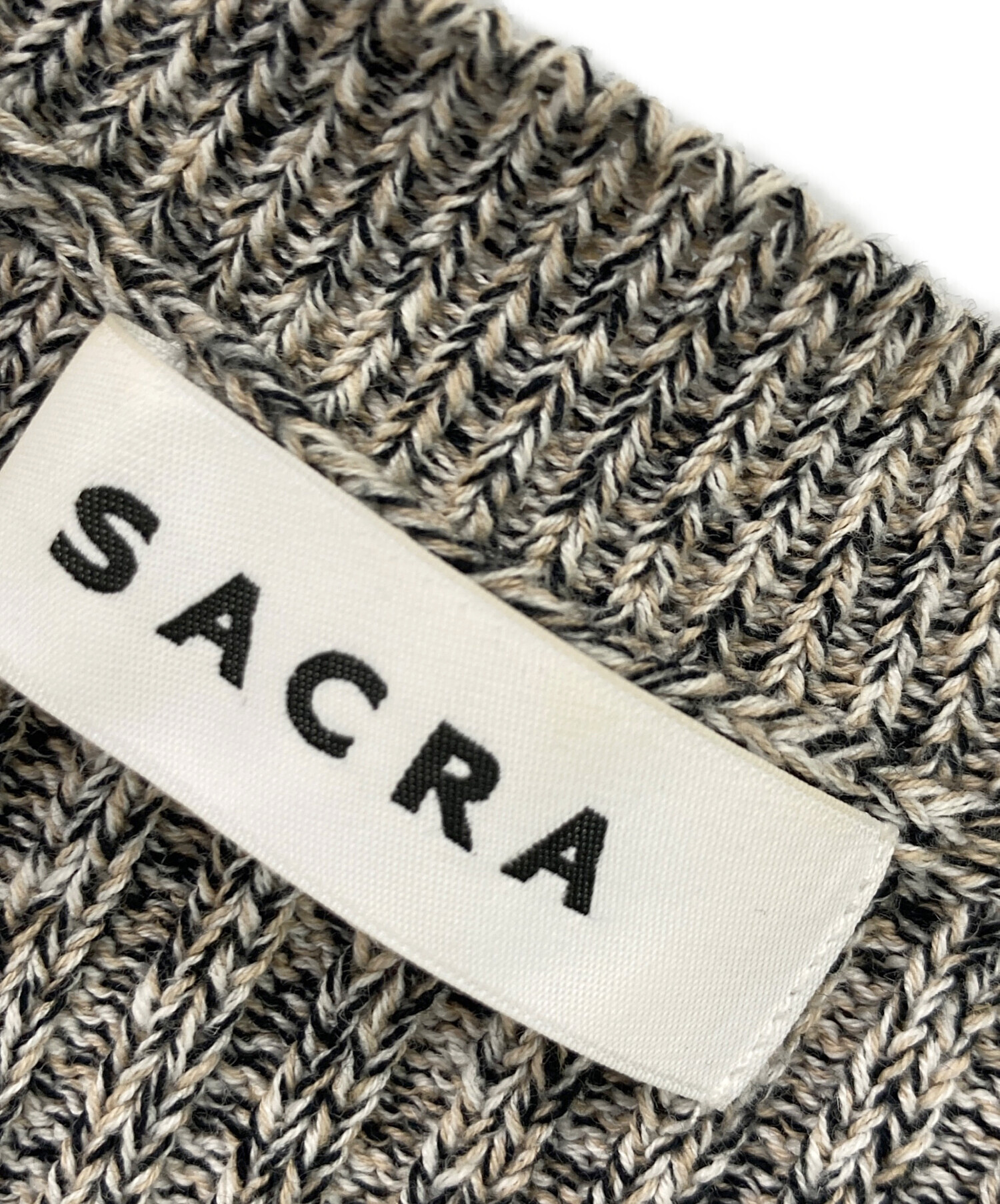 中古・古着通販】SACRA (サクラ) コットンリネンメランジリブトップ