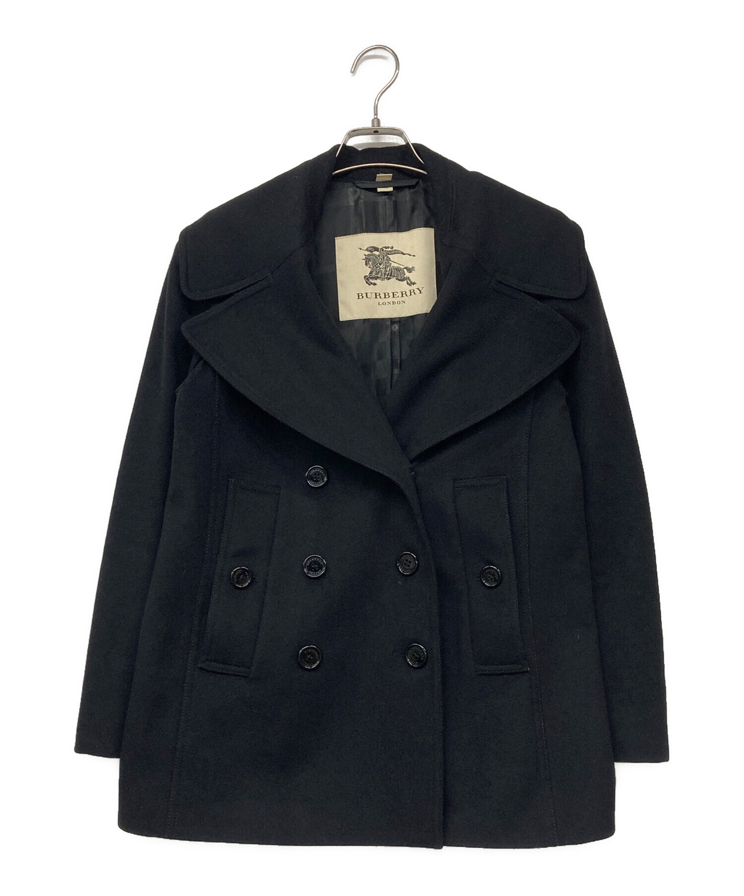 バーバリーロンドン　レディース　ロングコート　カシミヤ混　ノバチェック　ブラック バーバリーロンドン レディース ロングコート カシミヤ混 ノバ