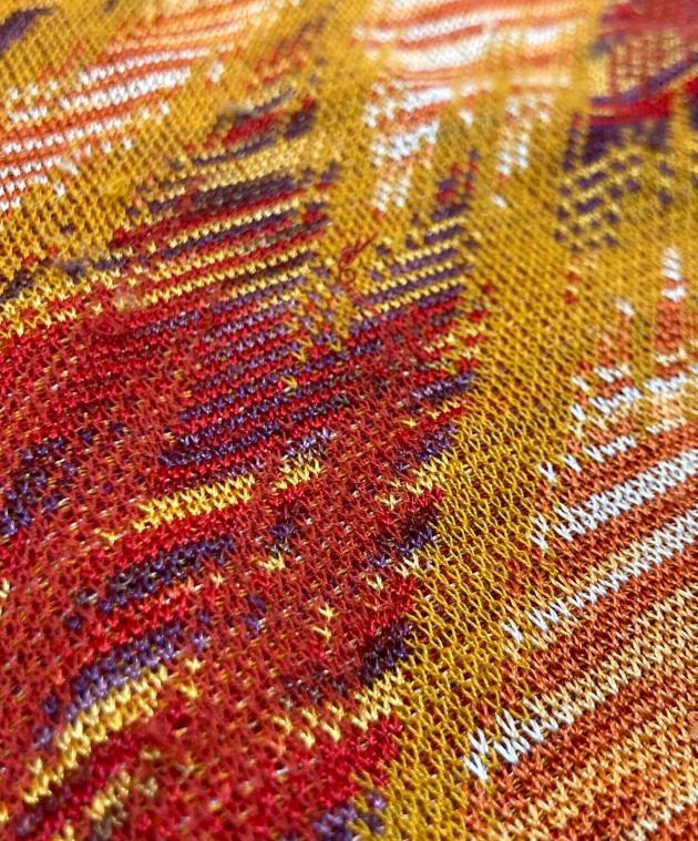 MISSONI ミッソーニ Vネックニット 花柄ジャガード オレンジタグ 中古・古着通販】MISSONI (ミッソーニ) 総柄ニット オレンジ サイズ:XL