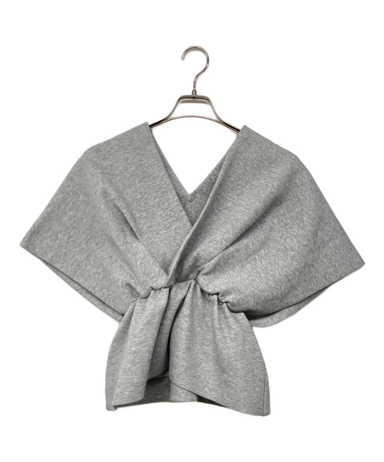 中古・古着通販】AMERI (アメリ) PONCHO SILHOUETTE JERSEY TOP グレー 