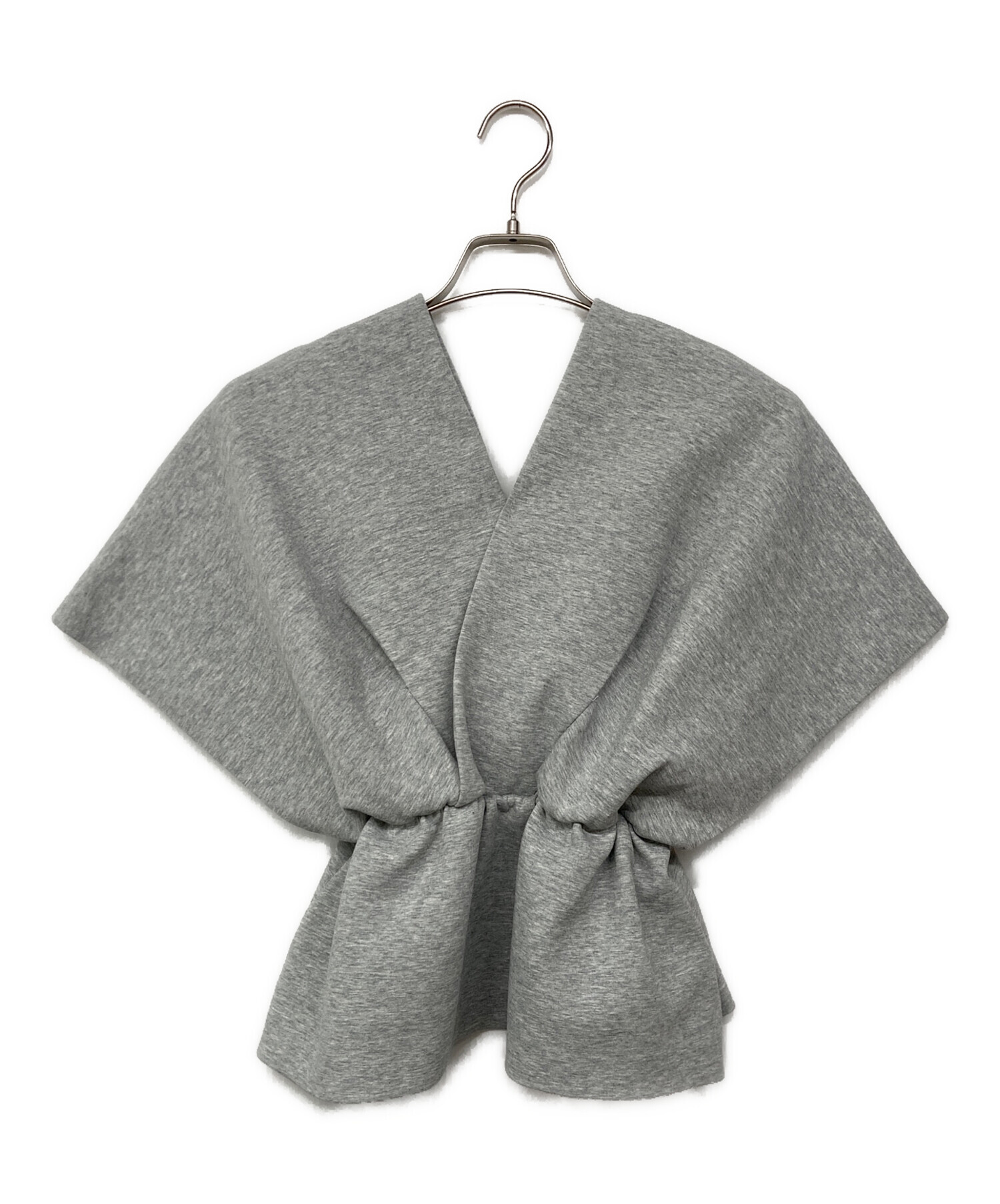 中古・古着通販】AMERI (アメリ) PONCHO SILHOUETTE JERSEY TOP グレー