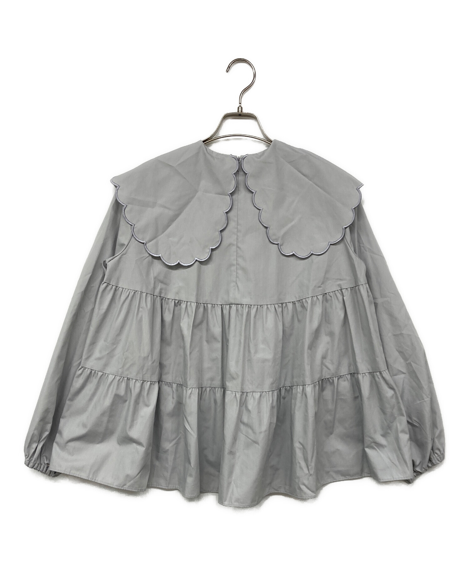 中古・古着通販】YORI (ヨリ) スカラップロングスリーブブラウス