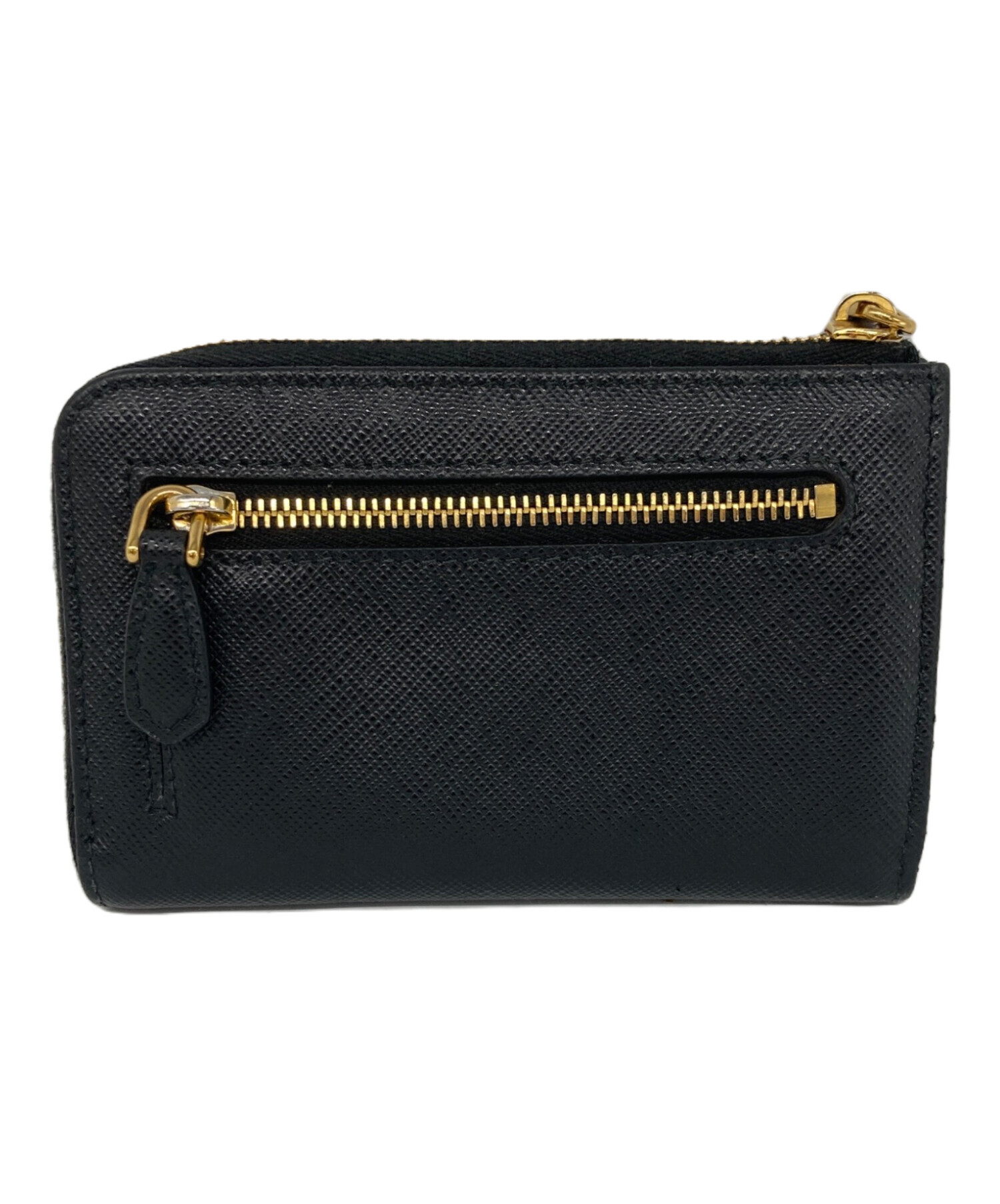 未使用級】プラダ キーリング サフィアーノレザー ブラック 中古・古着