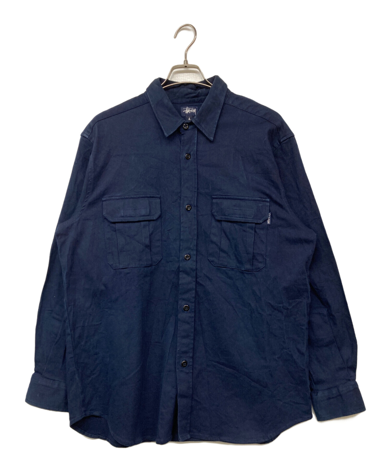 中古・古着通販】stussy (ステューシー) ワークシャツ ネイビー サイズ