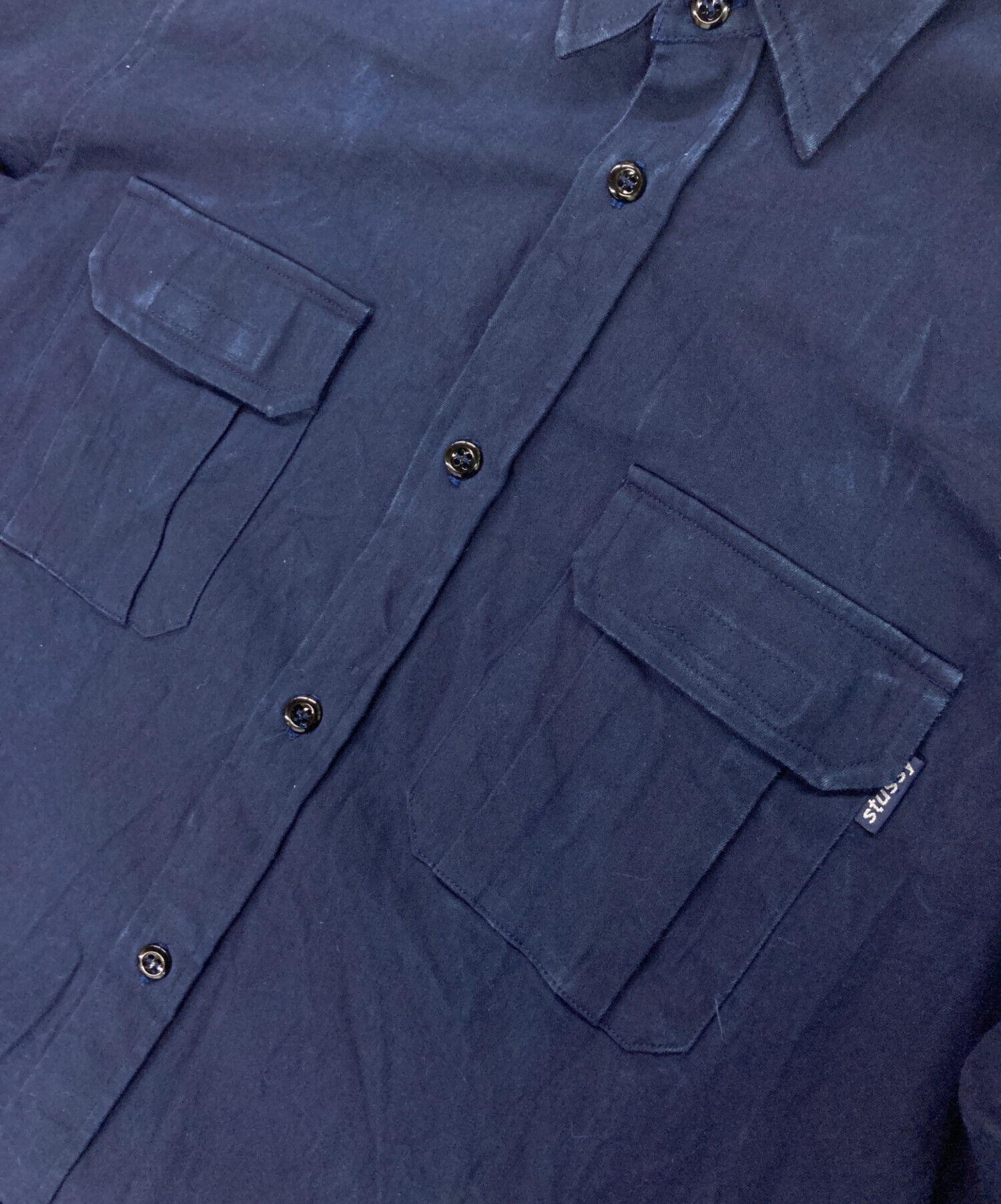 中古・古着通販】stussy (ステューシー) ワークシャツ ネイビー サイズ