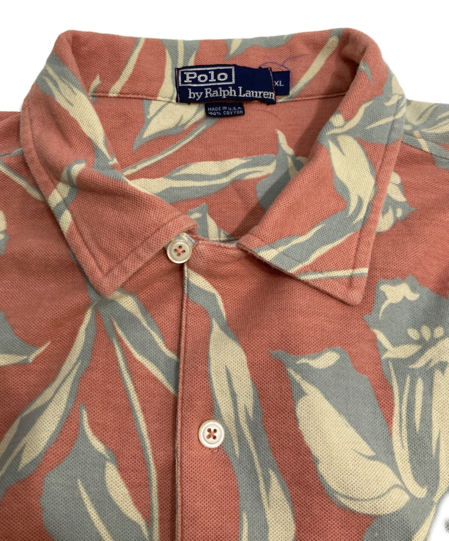 珍品　ラルフローレン オープンカラーシャツ ワッフル生地　XL 中古・古着通販】POLO RALPH LAUREN (ポロ・ラルフローレン) カノコ