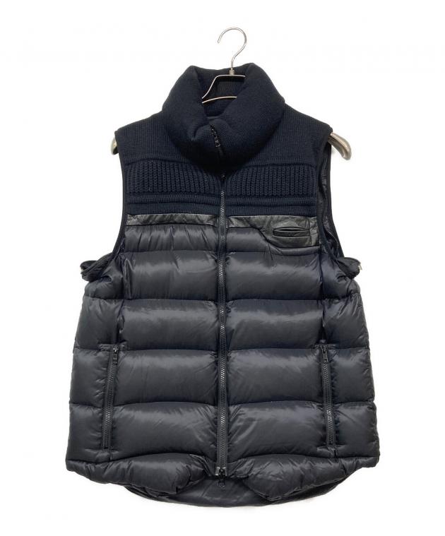 UNDERCOVER 肩レザー切替 ダウンベスト 中古・古着通販】UNDERCOVER (アンダーカバー) ニットレザー切替ダウン