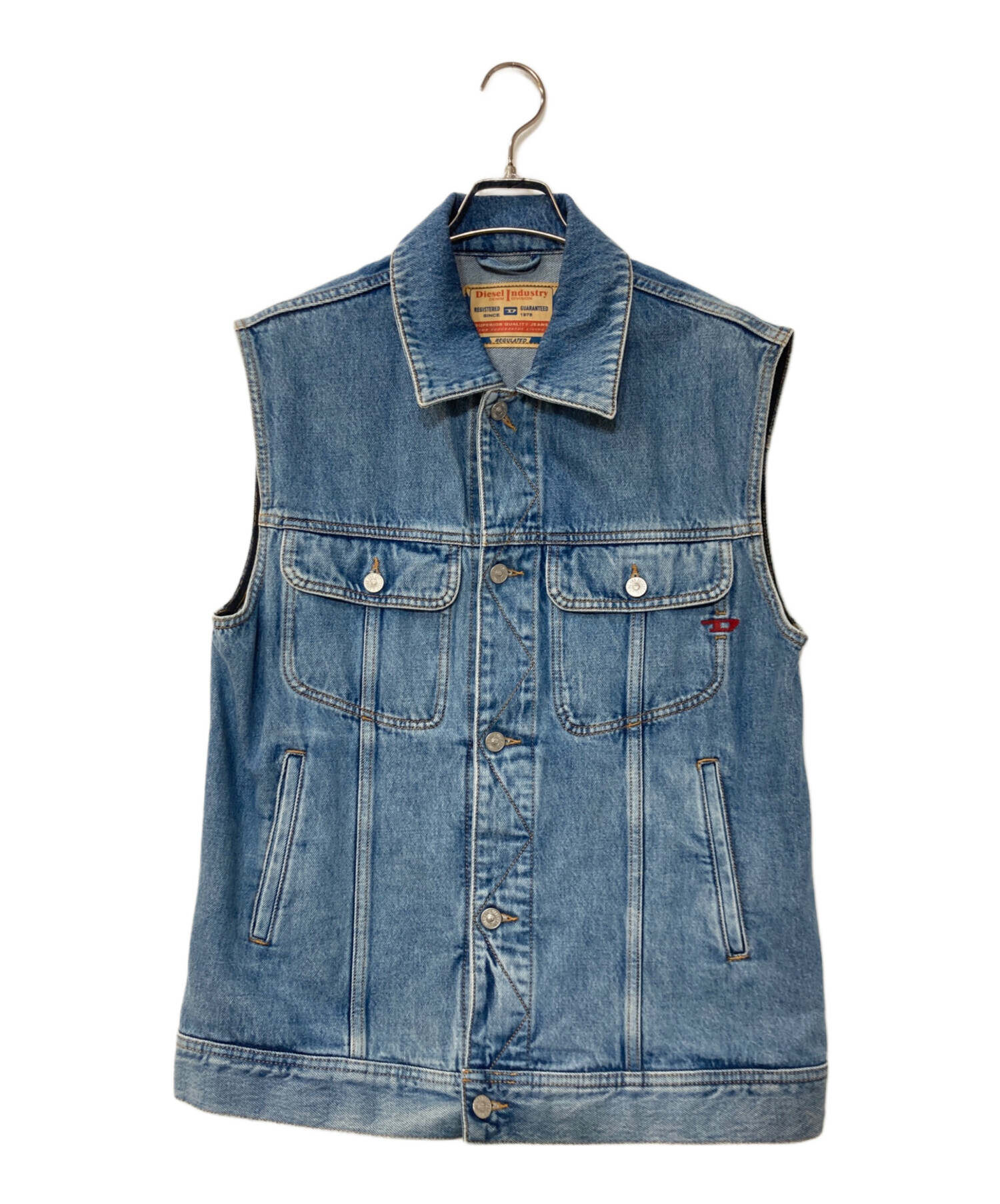 中古・古着通販】DIESEL (ディーゼル) D-Barcy-Sm デニムベスト ブルー