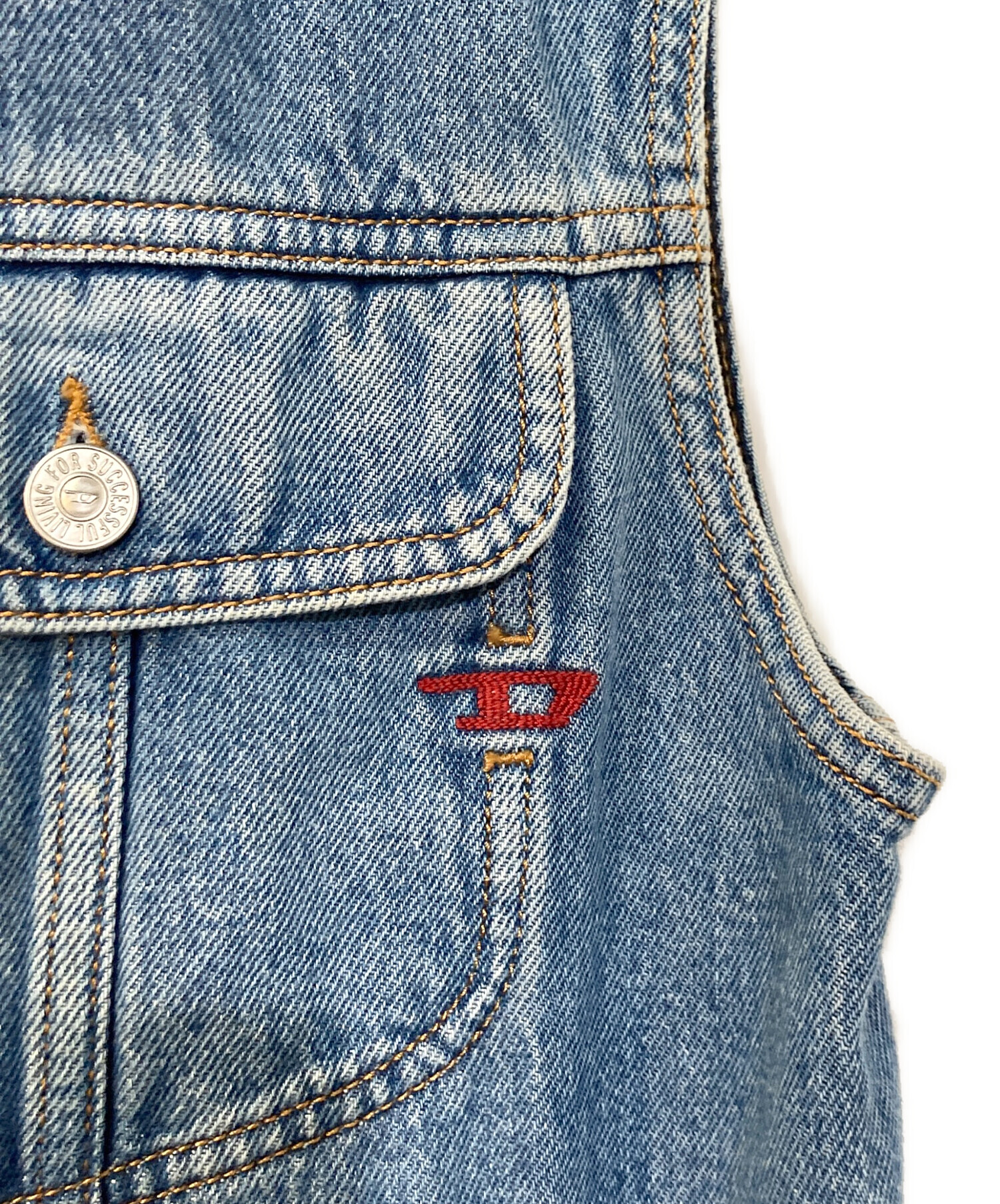 DIESEL ディーゼル A03872 ブルー D-BARCY-SM デニムベスト ジャケット M 中古・古着通販】DIESEL (ディーゼル) D-Barcy-Sm デニムベスト ブルー