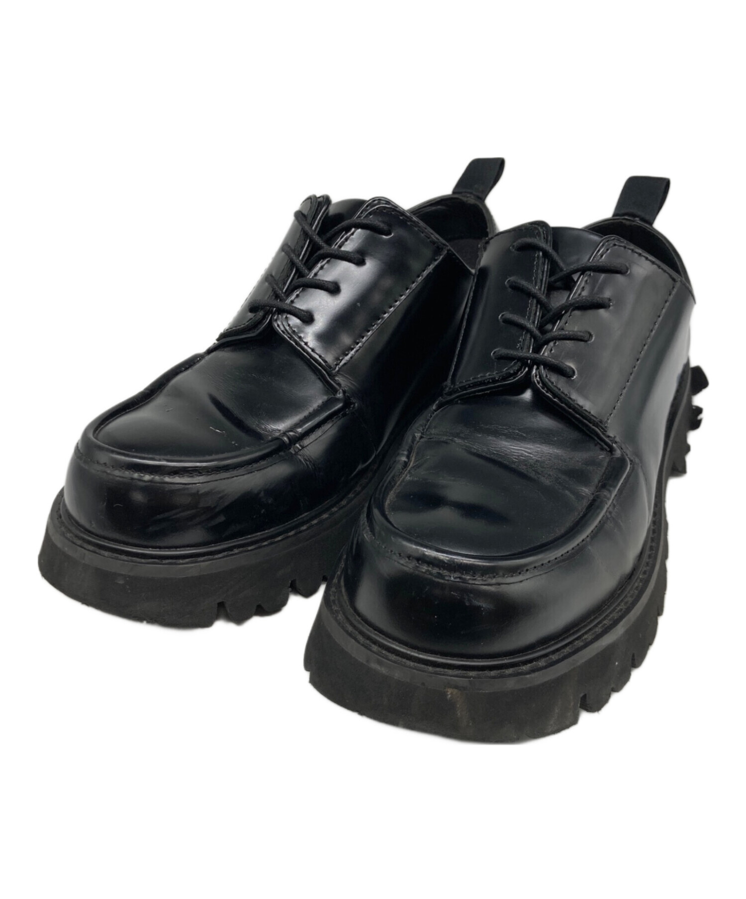 ENFOLD （エンフォルド）8ホールレースアップシューズ ENFOLD(エンフォルド)｜8HOLL SQUARE SHOES シューズ/ブラック の通販