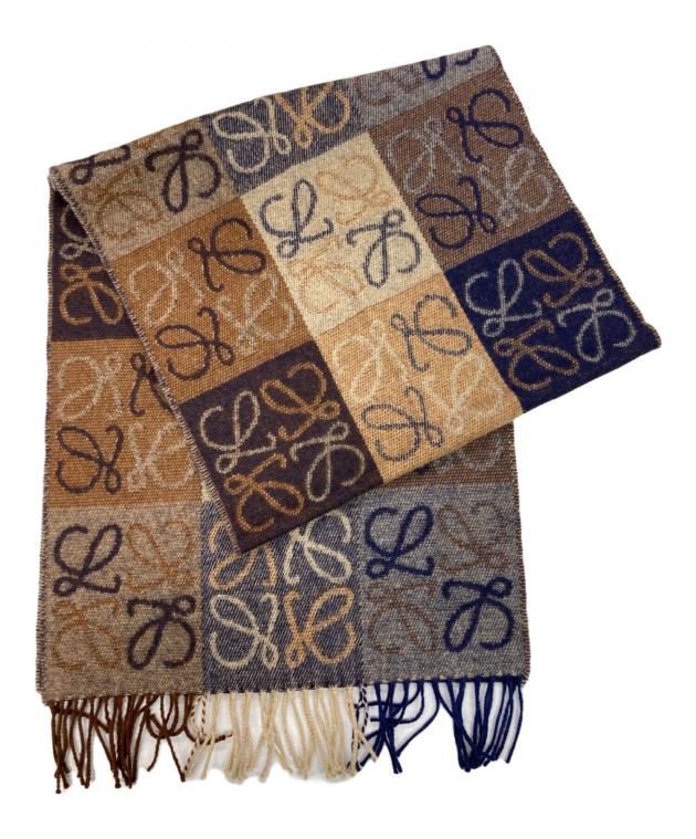 中古・古着通販】LOEWE (ロエベ) チェック柄アナグラムマフラー マルチ