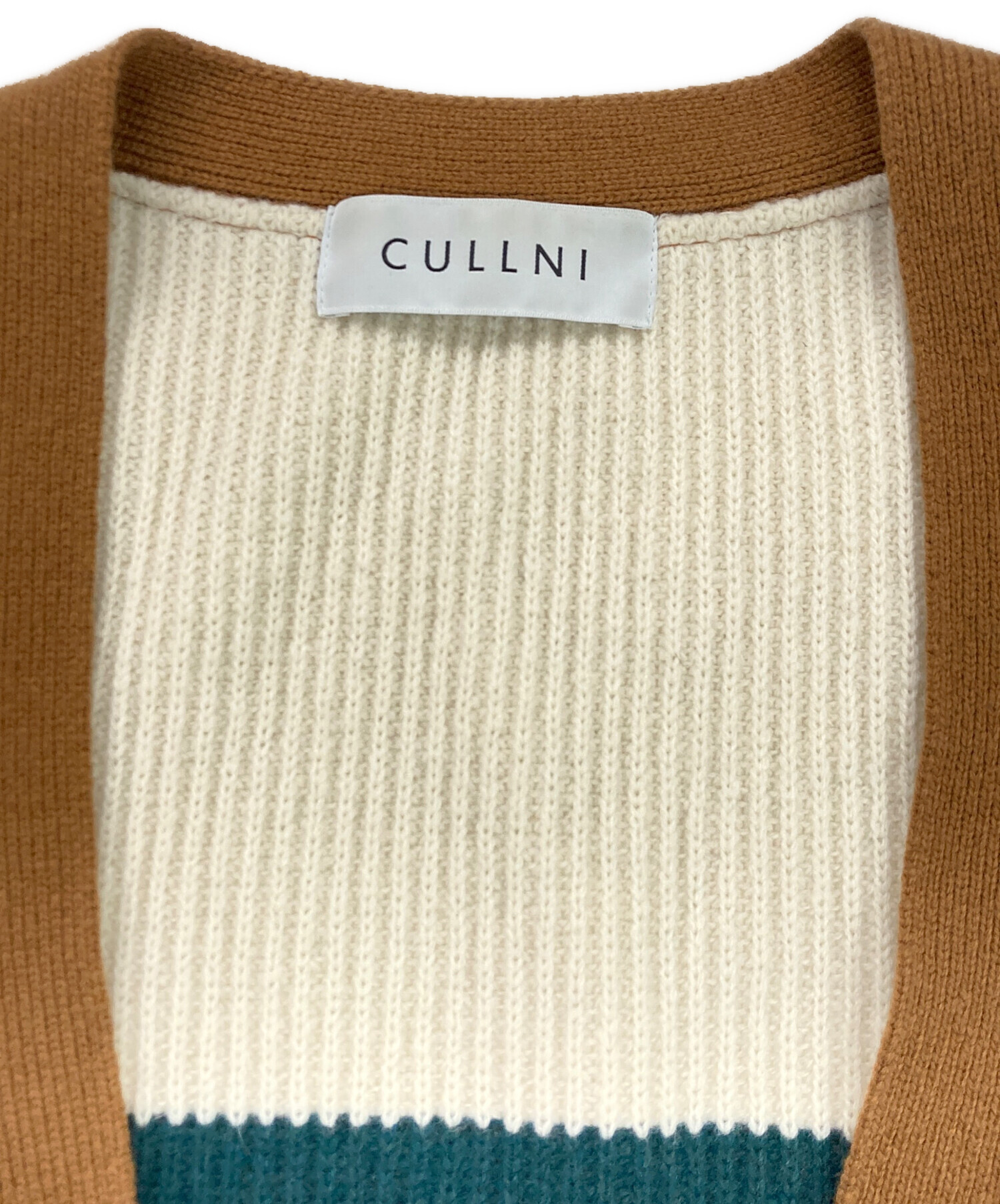 中古・古着通販】CULLNI (クルニ) ボーダーカーディガン ホワイト 