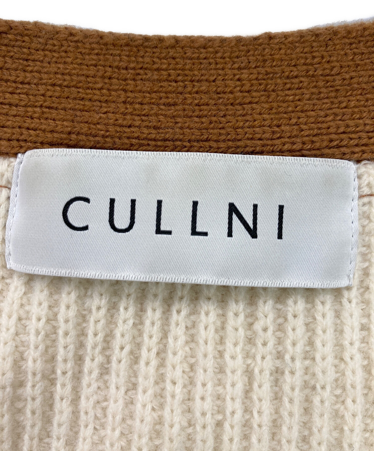 中古・古着通販】CULLNI (クルニ) ボーダーカーディガン ホワイト