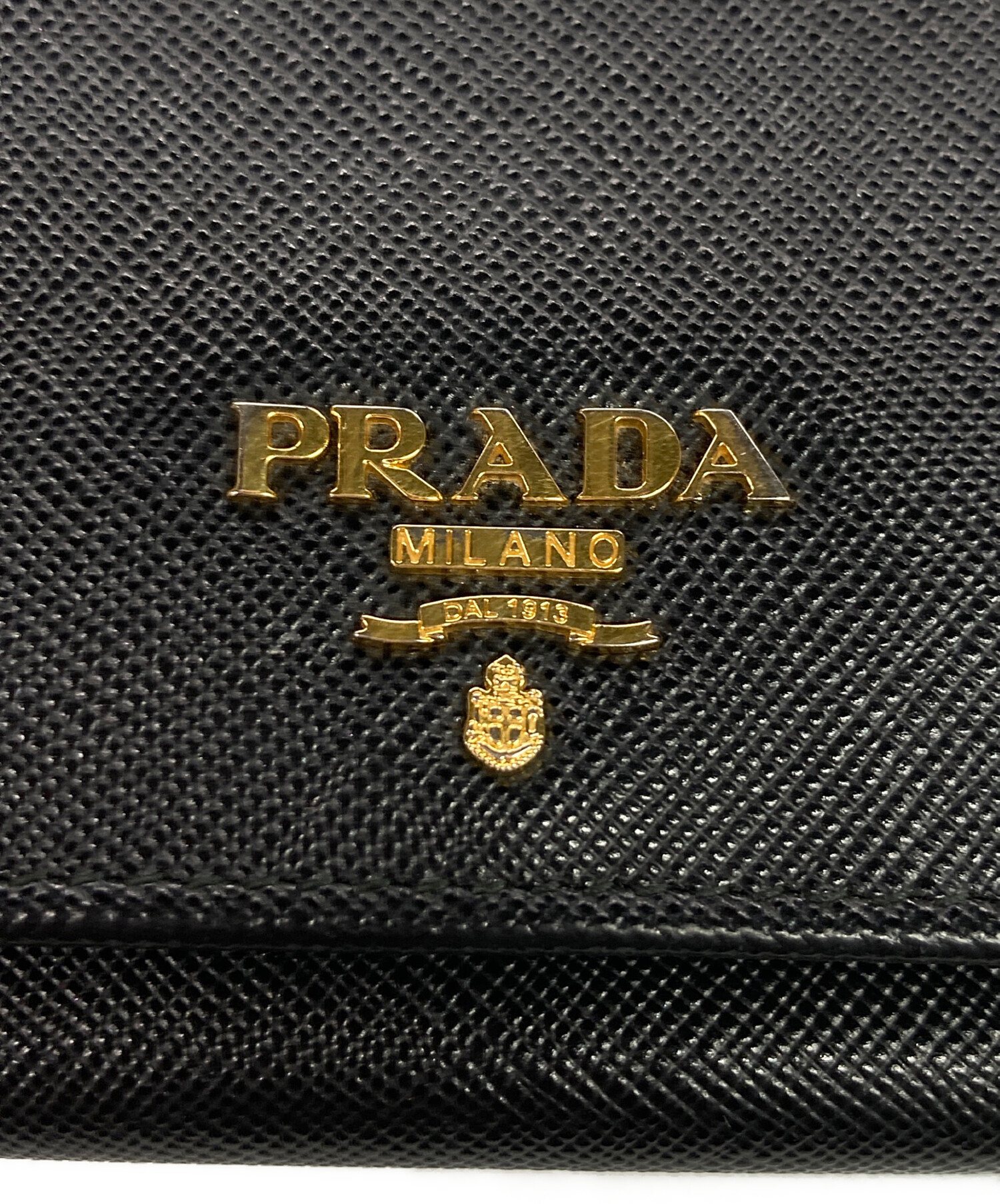 中古・古着通販】PRADA (プラダ) サフィアーノ/3つ折り財布 ブラック