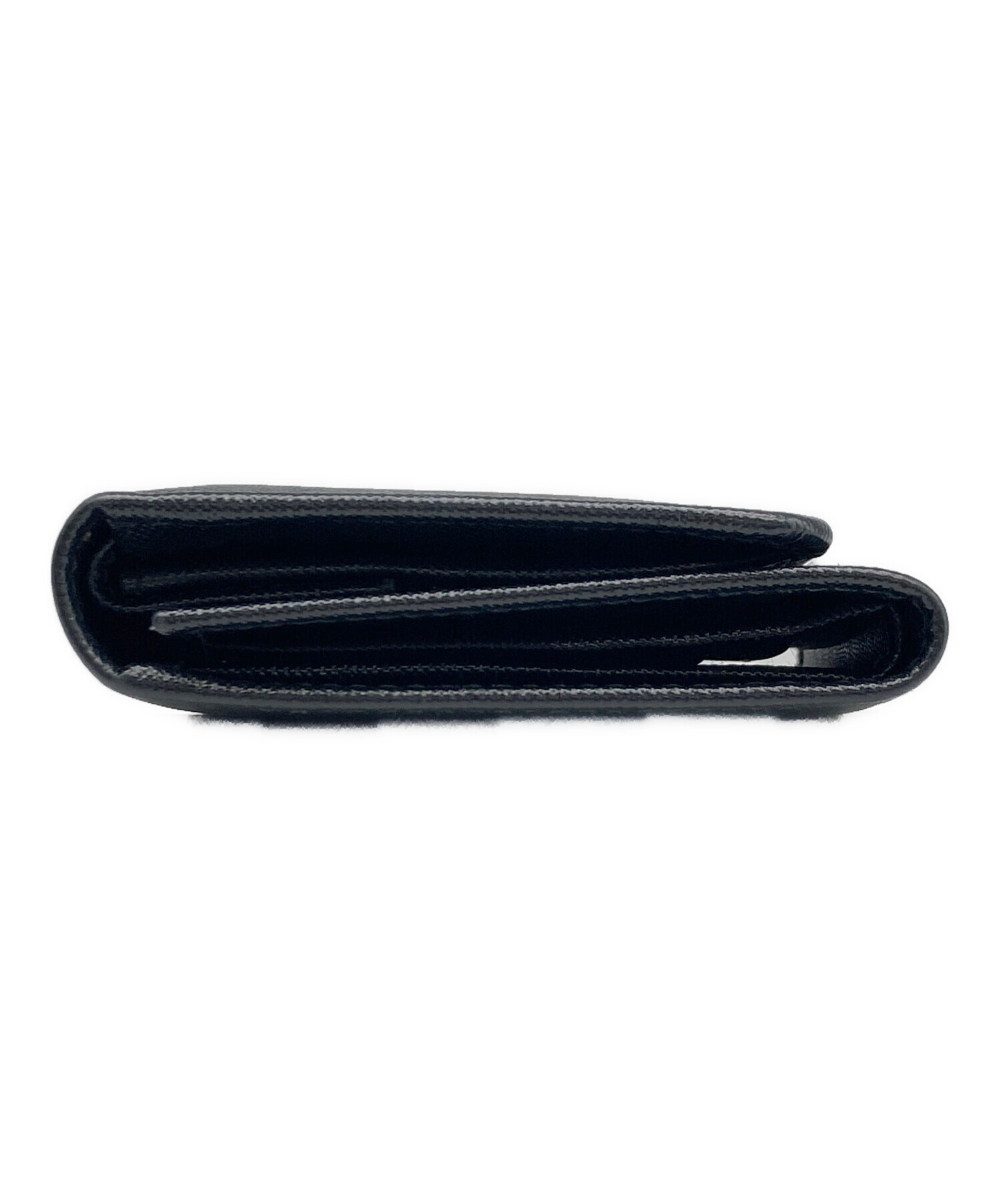 中古・古着通販】PRADA (プラダ) サフィアーノ/3つ折り財布 ブラック