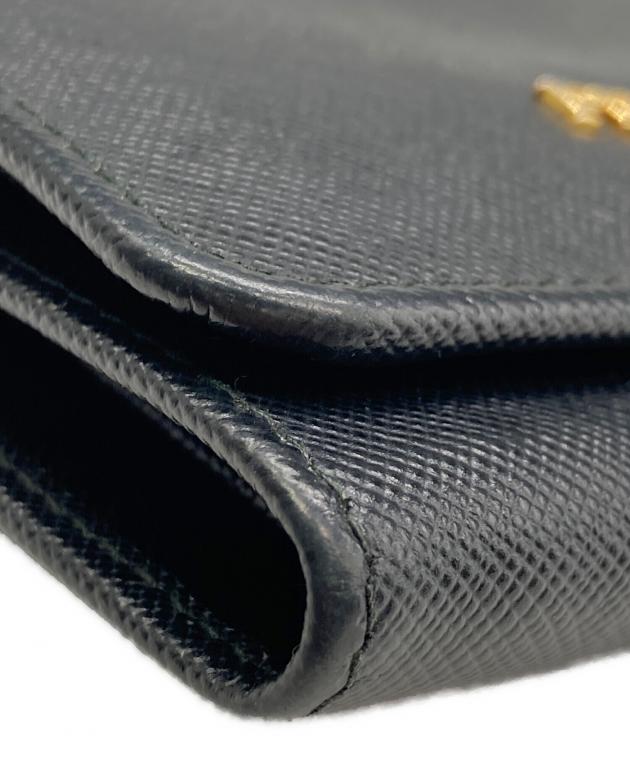 中古・古着通販】PRADA (プラダ) サフィアーノ/3つ折り財布 ブラック