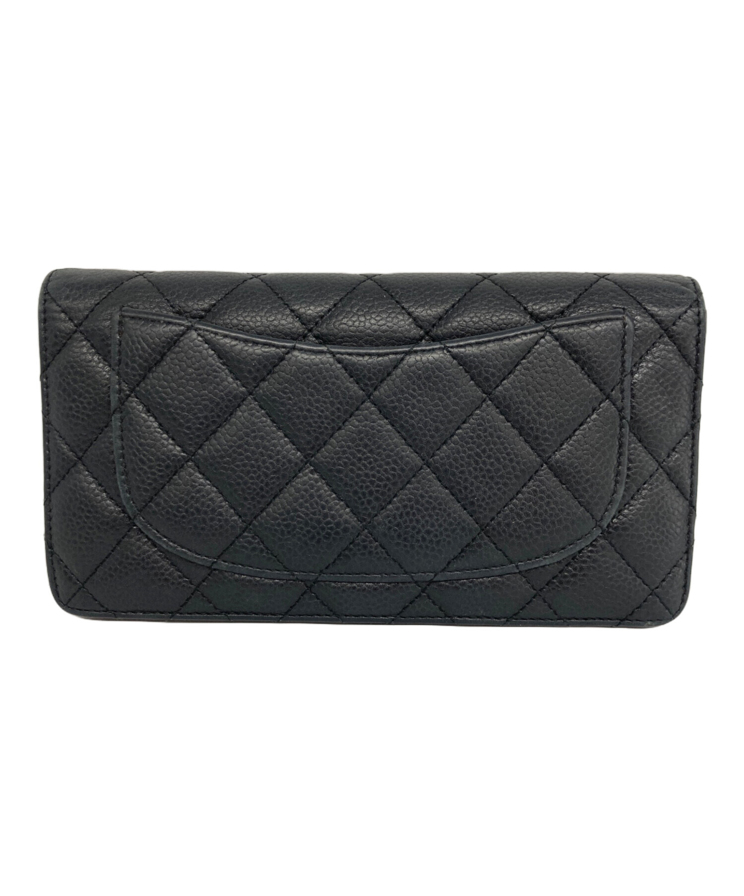中古・古着通販】CHANEL (シャネル) マトラッセ 2つ折り財布 ブラック