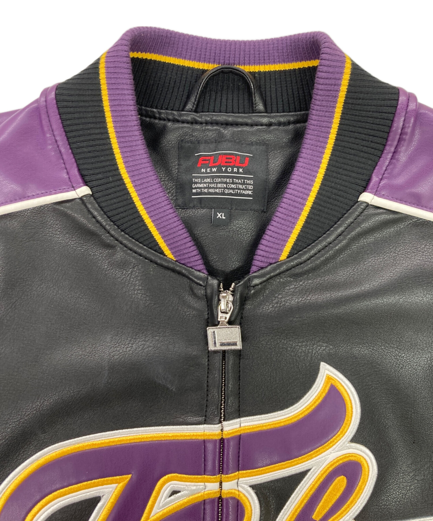 中古・古着通販】FUBU (フブ) FAUX LEATHER GAME JACKET フェイク