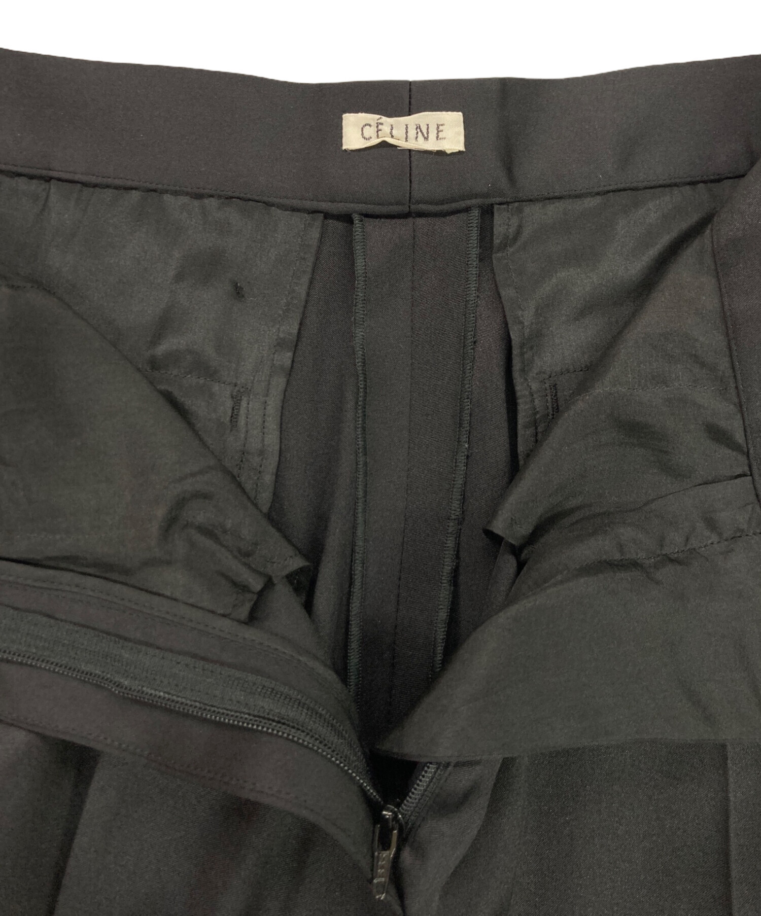 中古・古着通販】CELINE (セリーヌ) シルクバミューダパンツ ネイビー