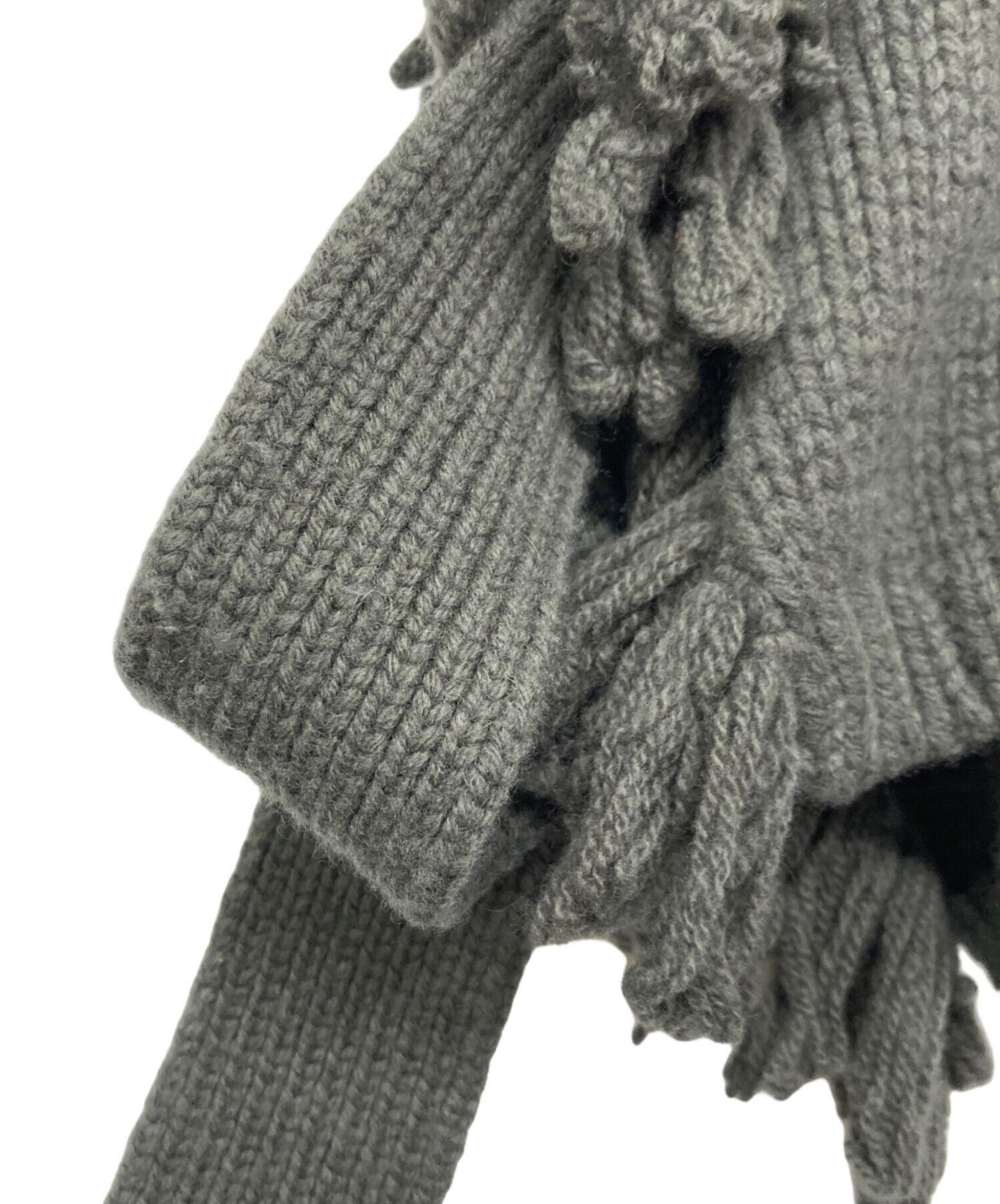 HYKE フリンジニット ベスト グレー系 中古・古着通販】HYKE (ハイク) FRINGE SWEATER VEST / フリンジ