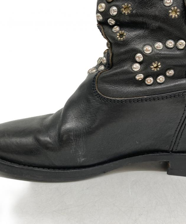 イザベルマランエトワール　ウエスタンブーツ　　ブラック　38 中古・古着通販】ISABEL MARANT (イザベルマラン) スタッズショート