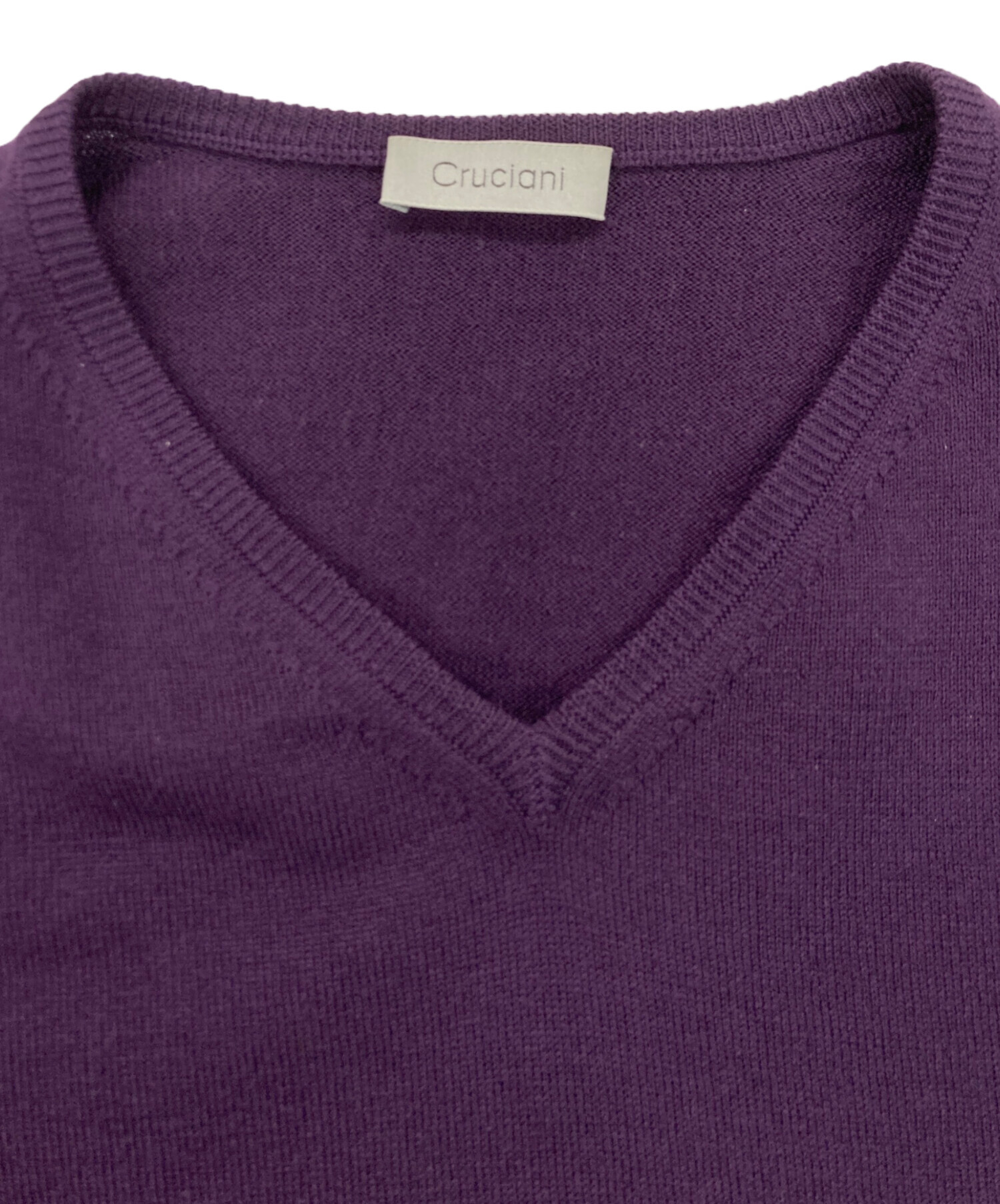 中古・古着通販】CRUCIANI (クルチアーニ) Vネックニット パープル
