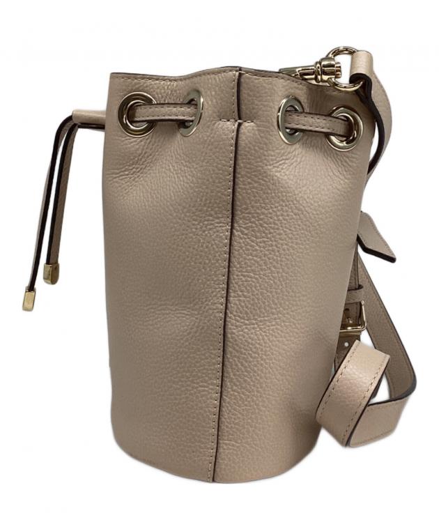 FURLA グレー ベージュバケットバッグ巾着　kym-namです。 中古・古着通販】FURLA (フルラ) ショルダーバケットバッグ 巾着