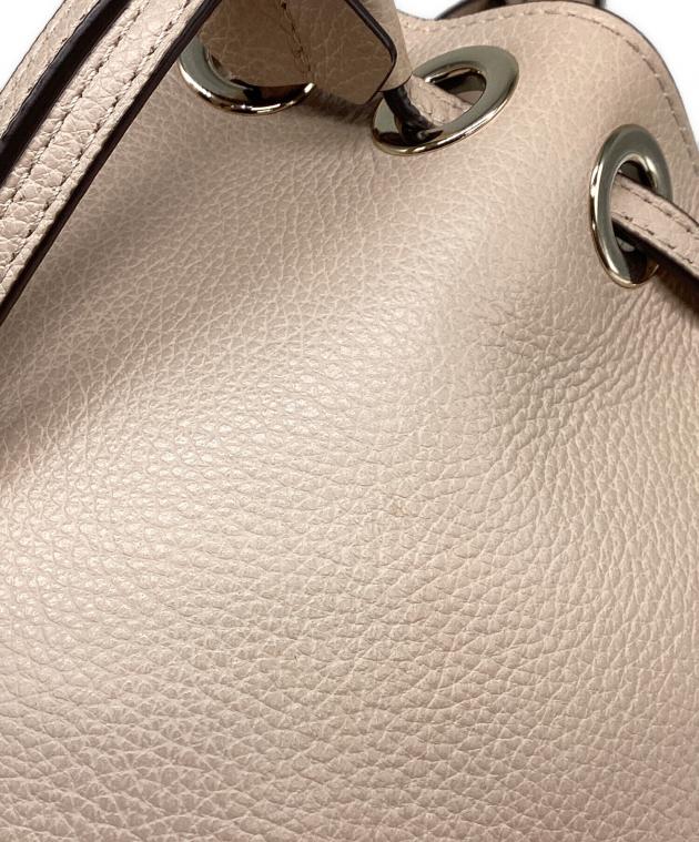 FURLA グレー ベージュバケットバッグ巾着　kym-namです。 中古・古着通販】FURLA (フルラ) ショルダーバケットバッグ 巾着