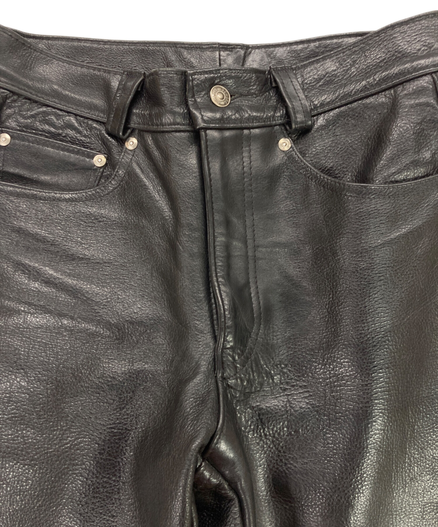 中古・古着通販】Schott (ショット) レザーパンツ ブラック サイズ